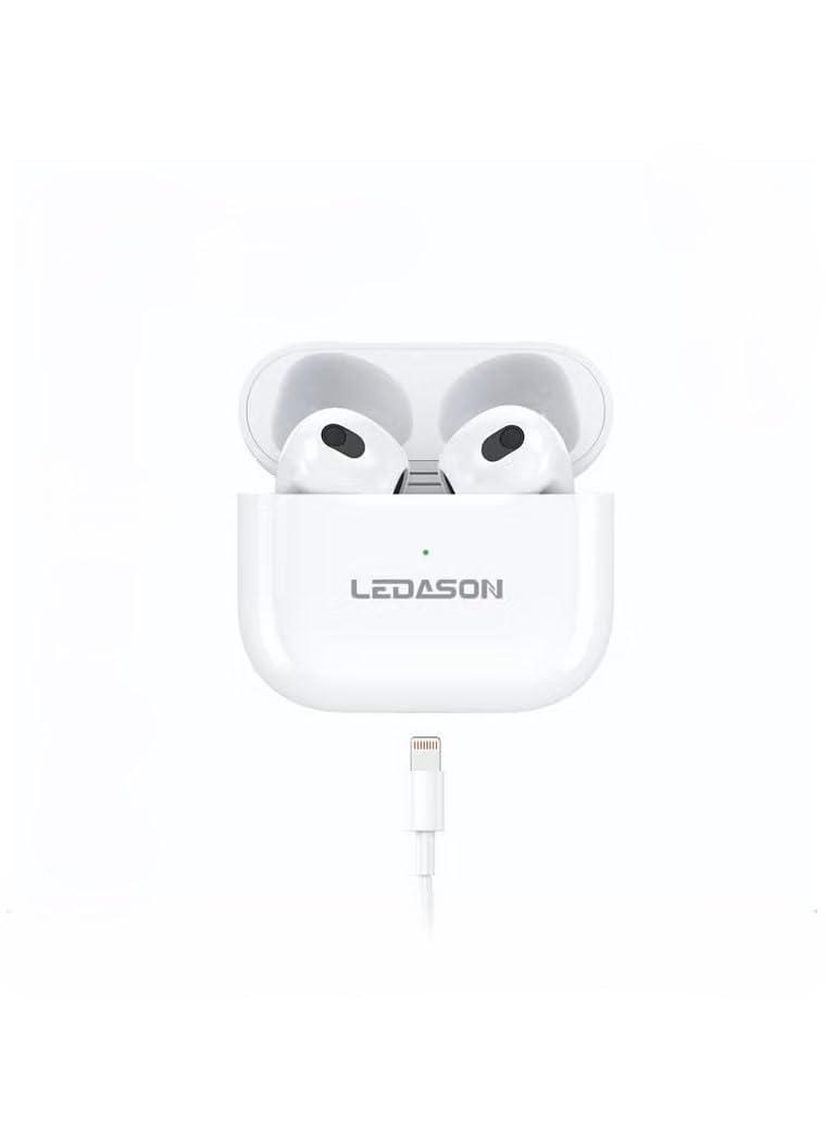 سماعات بلوتوث بی‌سیم LEDASON L-T16 TWS - بلوتوث 5.1، زمان پخش 6 ساعته، درایور 13 میلی‌متری، کنترل لمسی، جعبه شارژ و کاور محافظ سیلیکونی