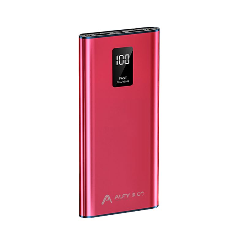 ۲۲.۵ وات ۱۰۰۰۰ میلی آمپر پاور بانک شارژ سریع قابل حمل با پورت USB-C برای آیفون ۱۶/۱۵/۱۴/۱۳ پرو مکس سامسونگ گلکسی Z Fold ۶ S24 S23 S22 S21 الترا، قرمز