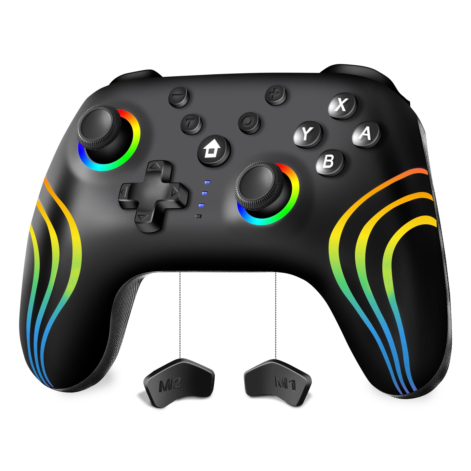 کنترلر سوییچ سازگار با سوییچ / لایت / OLED / کامپیوتر شخصی ، کنترلر پرو بی‌سیم سوییچ با RGB نورپردازی نفس‌گیر ، کنترلر‌های سوییچ با توربو و تابیدن عملکرد