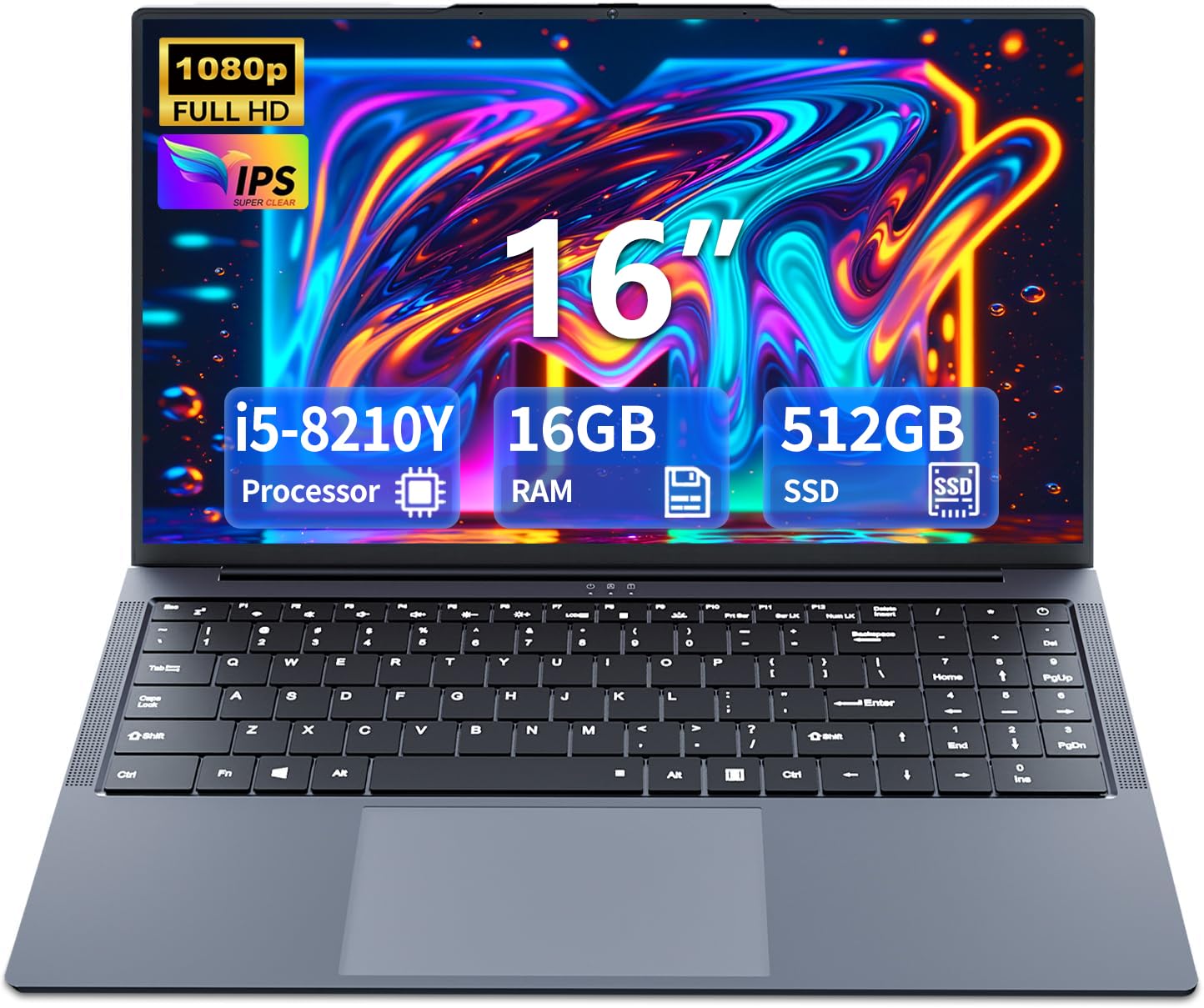 لپ تاپ بازی AVENKA i5، کامپیوتر لپ تاپ 16 اینچی تا 3.60 گیگاهرتز، کامپیوتر های سنتی 16 گیگابایت رم 512 گیگابایت اس اس دی، نمایشگر فول اچ دی 1920X1200 باز شدن 180 درجه برای لپ تاپ های تجاری