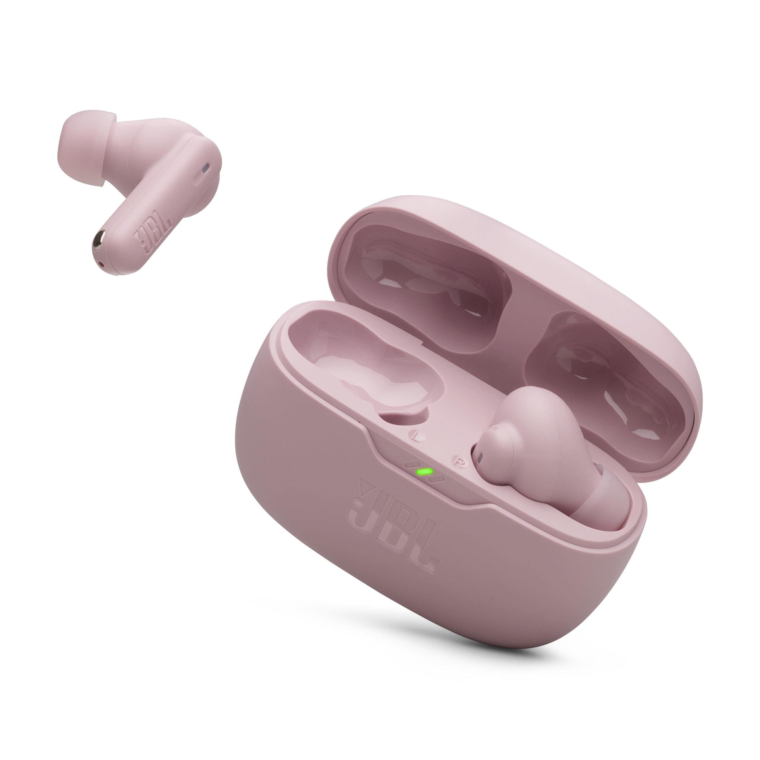 JBL Vibe Beam 2 - هدفون بی‌سیم کنسل‌کننده نویز حقیقی با صدای بیس خالص و فناوری محیط هوشمند، 4 میکروفن برای تماس‌های واضح و روشن، تا 40 ساعت پخش، مقاوم در برابر گرد و غبار و آب (صورتی)