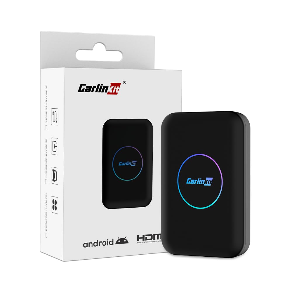Carlinkit Tbox LITE S (Upgrade)، جعبه هوشمند اندرویدی برتر 5-به-1 با خروجی HDMI 4+32GB، همراه با فروشگاه Google Play/Netflix/Youtube در سیستم سرگرمی خودرو، تایید شده با Google GMS