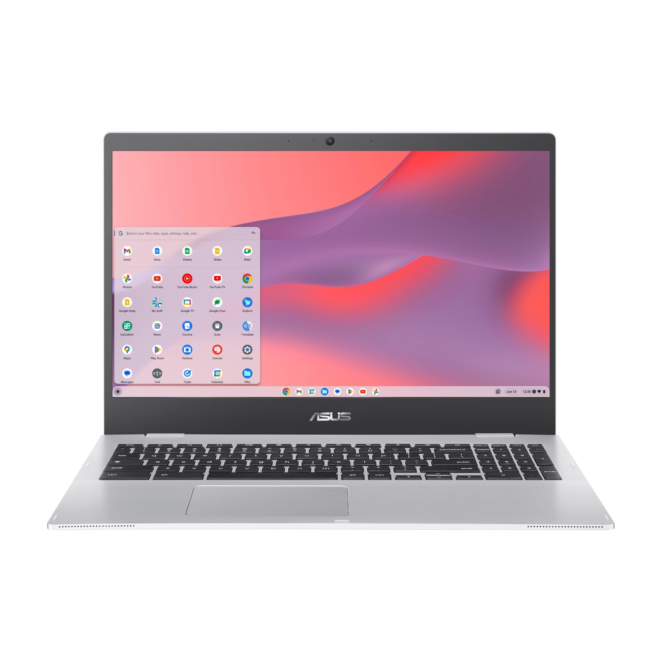 ASUS (بازسازی شده) Chromebook CX1، نمایشگر 15.6 اینچی FHD NanoEdge، پردازنده اینتل Celeron N4500، حافظه 64GB eMMC، RAM 8GB، ChromeOS، نقره‌ای شفاف، CX1500CKA-AS84F Pentium N6000