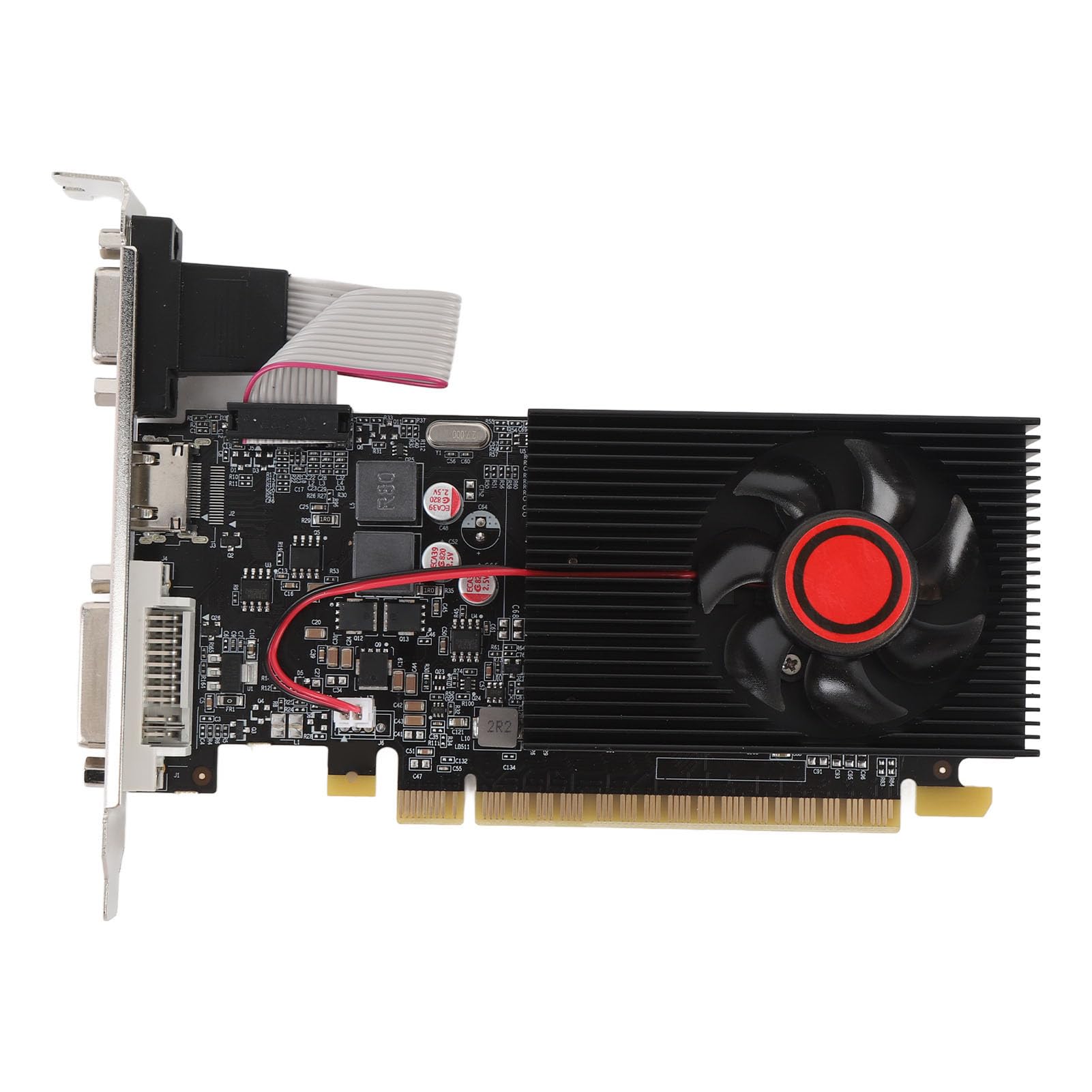 کارت گرافیک اینترفیس PCI Express 2.0 16X با فرکانس 500 مگاهرتز، 600 مگاهرتز، حافظه DDR3 2 گیگابایت، 64 بیت برای رایانه شخصی دسکتاپجهانگرافیک برای ویندوز 10 ویستا 11