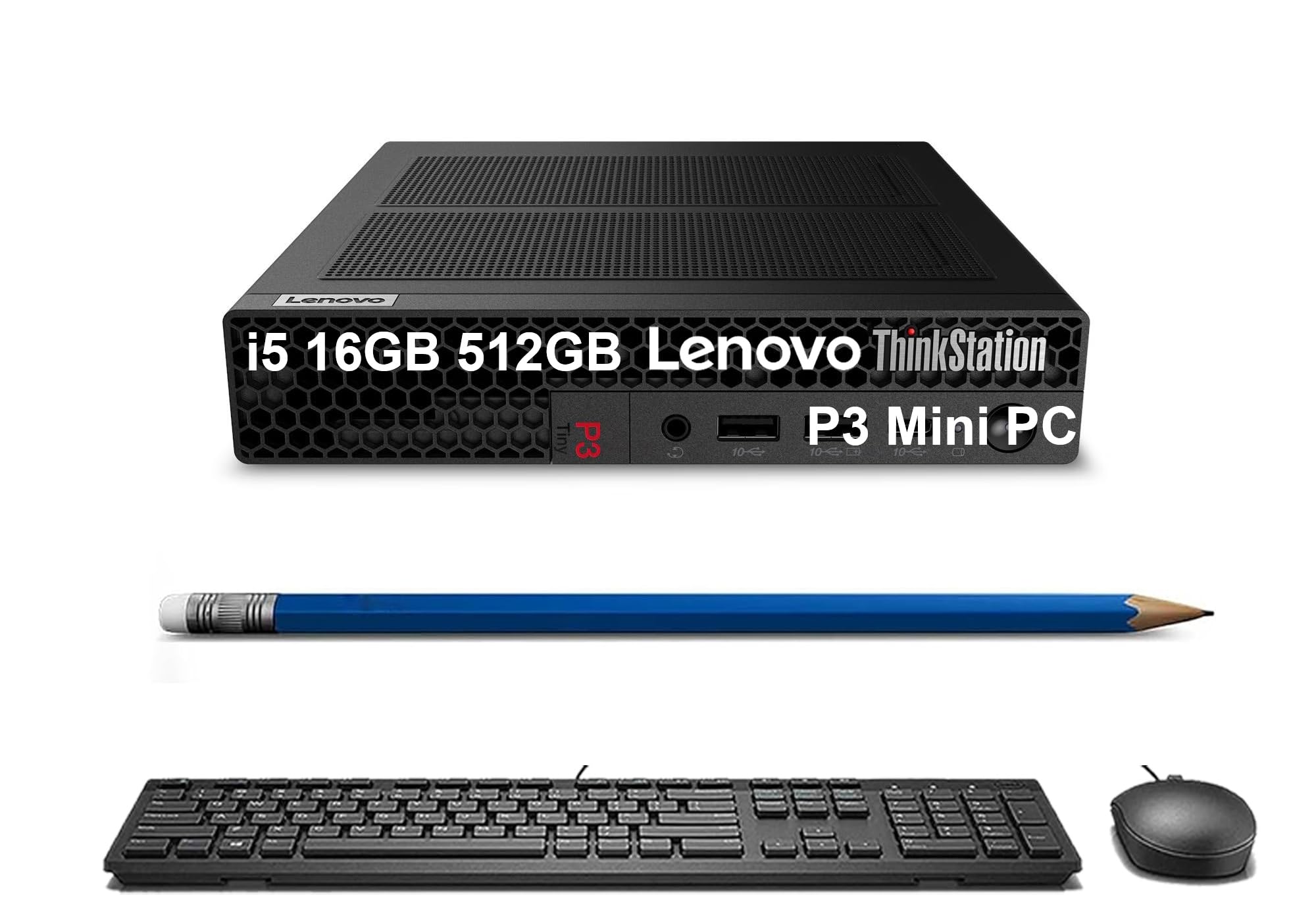 رایانه شخصی مینی دسکتاپ کاری Lenovo ThinkStation P3 Tiny Workstation (Intel 14-Core i5-14500 vPro (> i7-13700), 16GB DDR5, 512GB SSD) مناسب برای کسب و کار، مهندسی، خلاقیت، یادگیری STEM، مراقبت‌های بهداشتی با ویندوز 11 Pro 16GB و 512GB است.