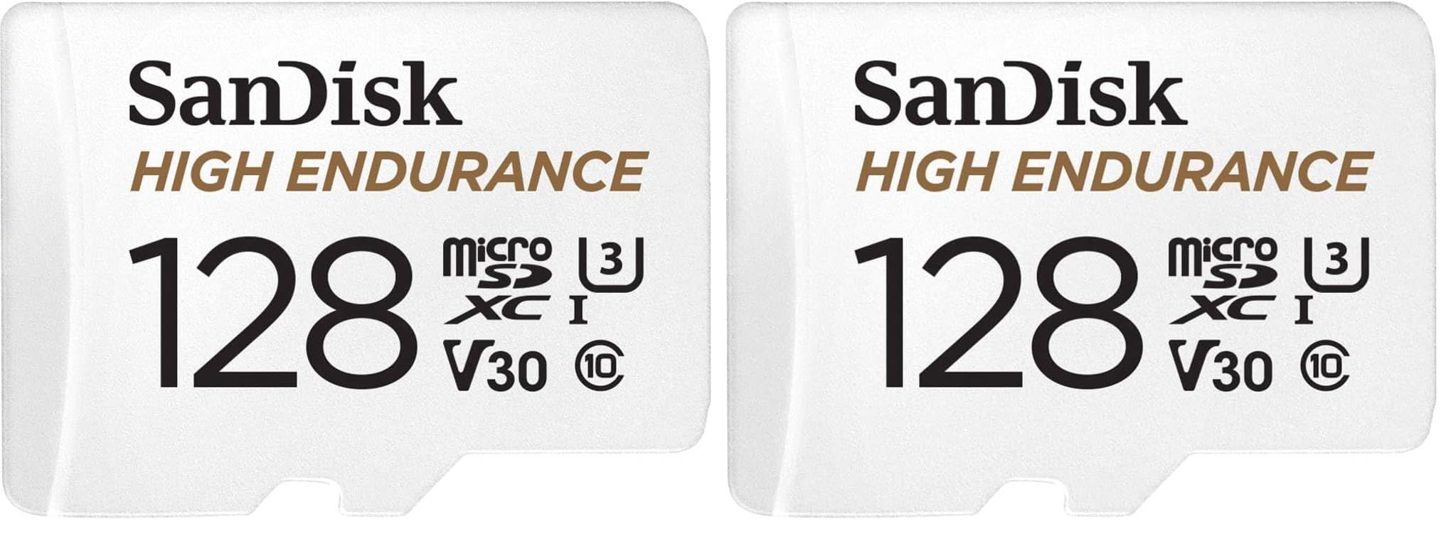 کارت حافظه SanDisk 128GB High Endurance Video MicroSDXC با آداپتور برای دوربین خودرو و سیستم‌های نظارت خانگی - C10، U3، V30، 4K UHD، کارت حافظه Micro SD - SDSQQNR-128G-GN6IA... (در بسته‌ی 2 عدد) 128GB (در بسته‌ی 2 عدد)
