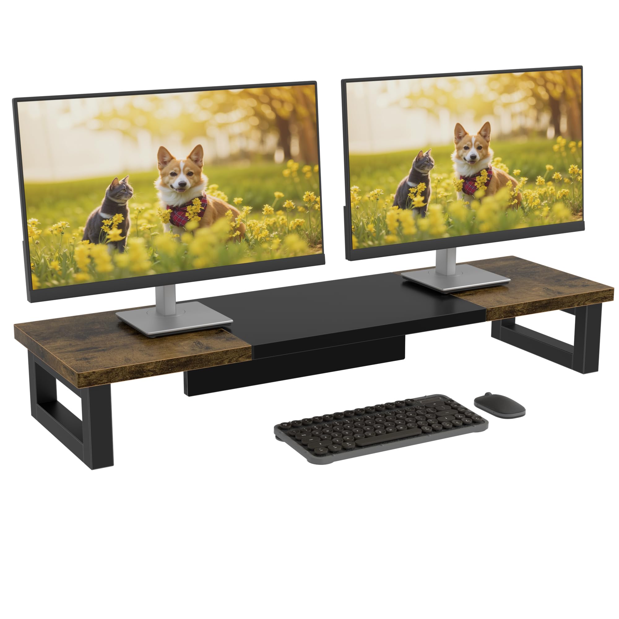 OYRREU Desk Monitor Stand, 91 x 26 cm Monitor Stand Riser 2 Monitors for Desktop, Monitor Stand for PC Laptop Computer Monitor Stand Desk Accessories, Vintage Wood Vintage Wood 91x26x12.5cm
ایستگاه نمایشگر میز OYRREU ، 91 × 26 سانتی متر ایستگاه نمایشگر Riser 2 Monitors برای دسکتاپ ، ایستگاه نمایشگر برای لپ تاپ رایانه های شخصی ، ایستگاه نمایشگر نمایشگر محاسبه شده ، لوازم جانبی میز چوب قدیمی چوب قدیمی 91x26x12.5 سانتی متر