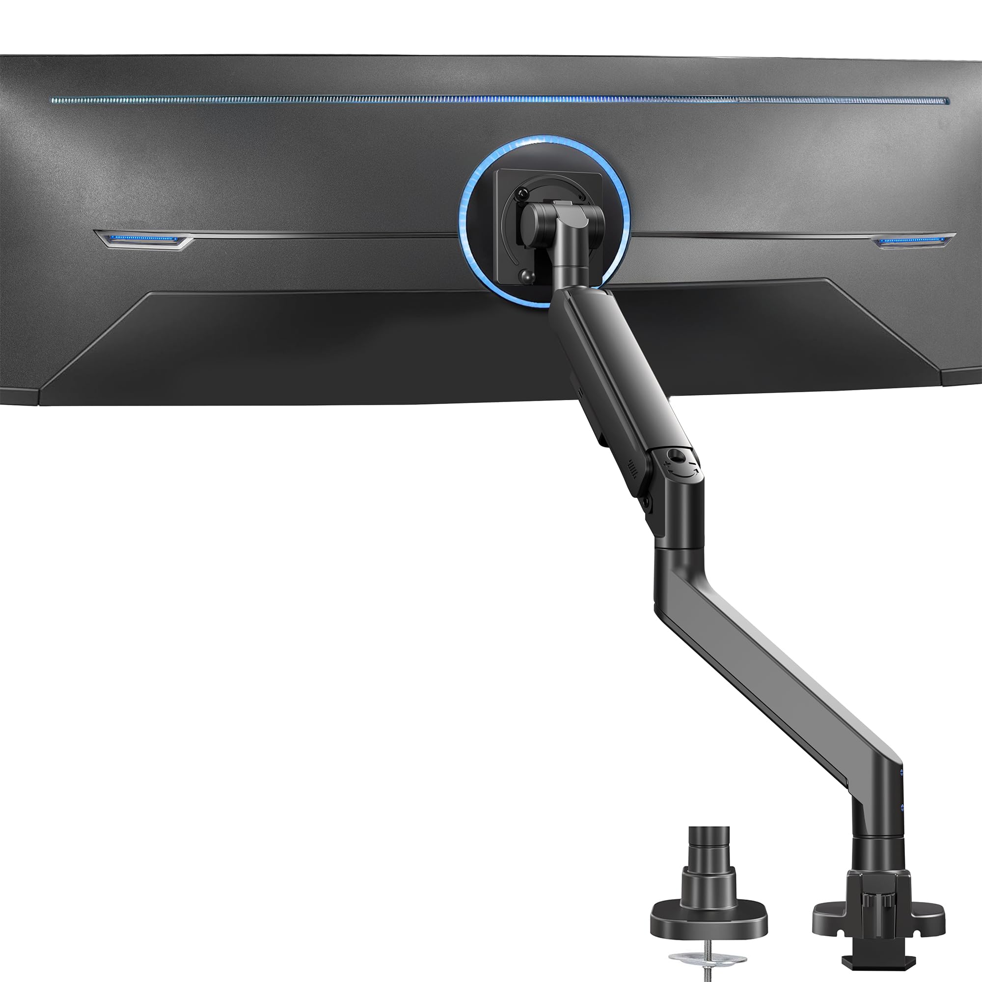 تلفن همراه پایه پایدار نمایشگر گسترده‌ی Ultra-wide VIVO برای صفحه‌نمایش‌های 57 اینچی تا وزن 59.4 پوند، پایه نصب رومیزی تلویزیون و نمایشگر طراحی شده برای Samsung Odyssey Ark، Neo G9، ViewFinity S9 و دیگر محصولات، مشکی، STAND-GT57