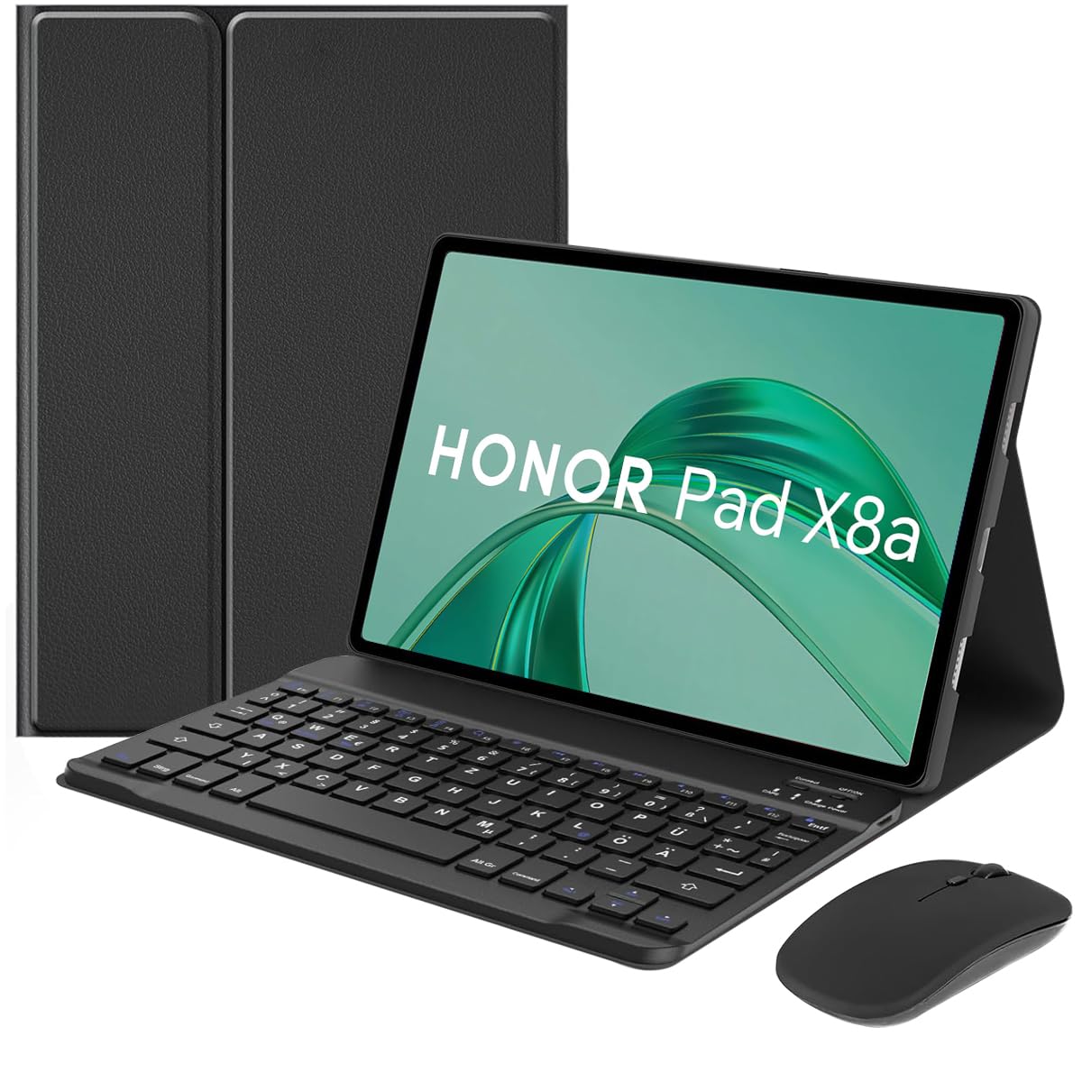 کیبورد با موس برای هواوی پد X8a 11 اینچ، کیبورد بلوتوث قابل جدا شدن برای هواوی پد X8a، کاور کیبورد قابل شارژ با موس بلوتوث بی‌سیم، 3 زاویه تنظیم
