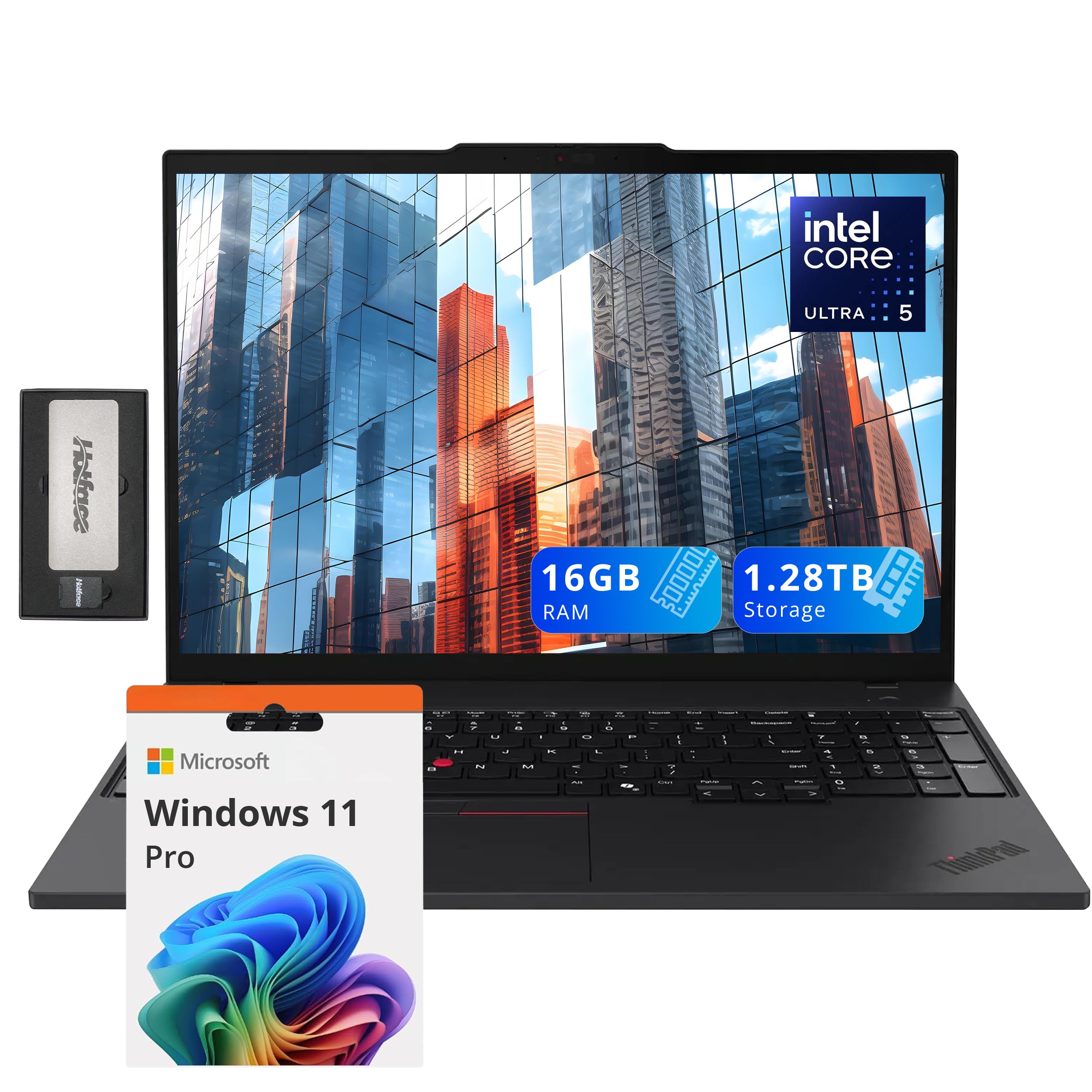 لپ تاپ Lenovo ThinkPad T16 G3 16 اینچ با نمایشگر WUXGA، پردازنده اینتل اولترا 5 125U، 16 گیگابایت DDR5، ذخیره سازی 1.28 ترابایت (1 ترابایت از نوع اس اس دی + 288 گیگابایت از مجموعه داکینگ استیشن)، صفحه کلید با نور پس زمینه، خواننده اثر انگشت، وای-فای 6، ویندوز ۱۱ پرو، رنگ مشکی، 16 گیگابایت رم | 1.28 ترابایت ذخیره سازی