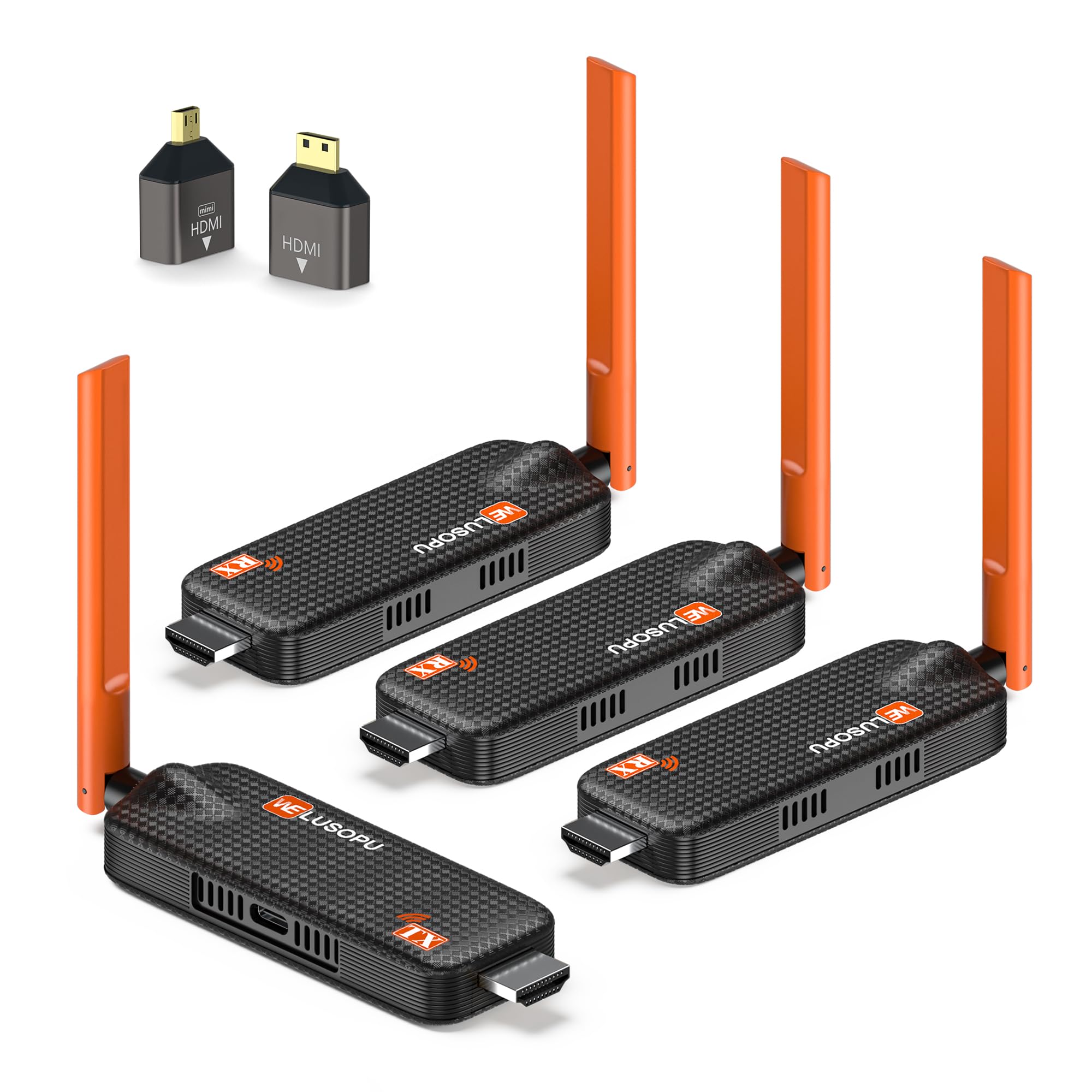 فرستنده بی‌سیم HDMI 2025 با 3 گیرنده تا 6 تلویزیون، رمزگشایی 4K ویدیوهای 5G/1080P از طریق فرستنده بی‌سیم HDMI بازتابی برای لپتاپ/صدا، کامپیوتر، دوربین به چند تلویزیون، پروژکتور، مانیتور، تاخیر کم - 98 فوت G123-3
