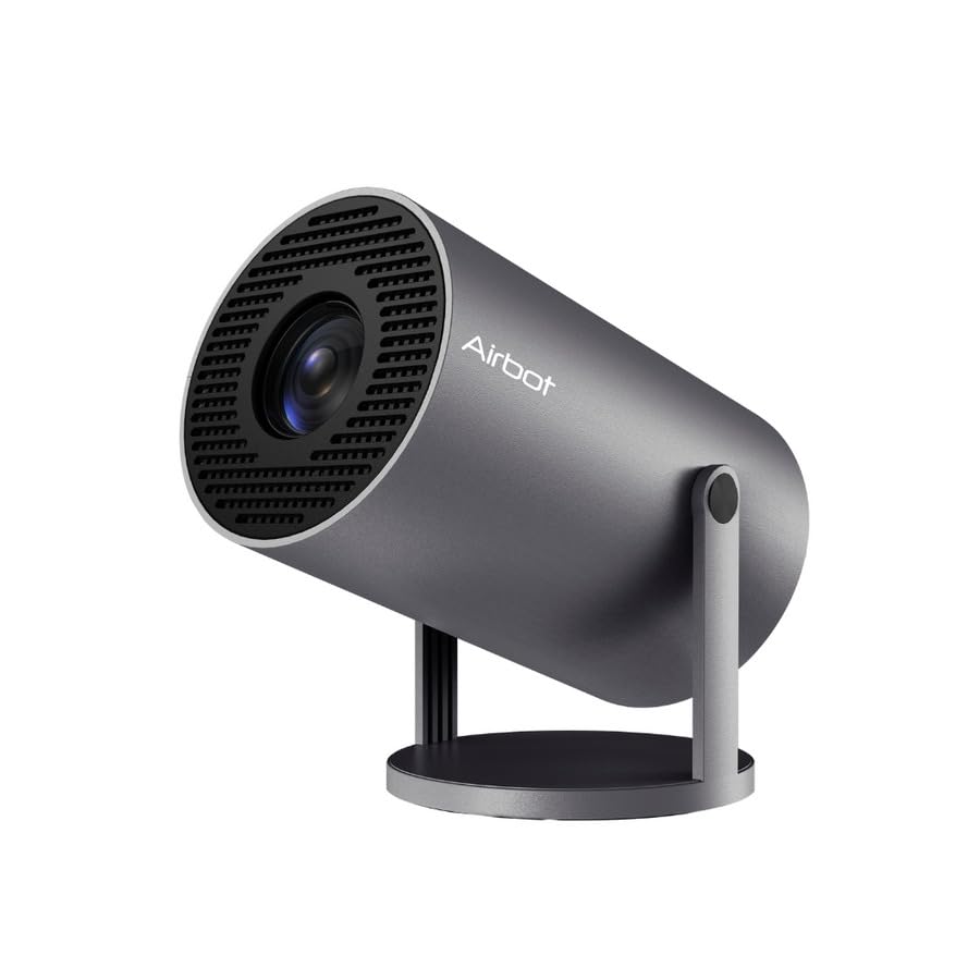 پروژکتور بازی Airbot PJ168 EU - 1080P/4K با Wi-Fi 6، 150 لومن ANSI، اندروید 11، پرتاب‌کننده 360 درجه، پرتاب کننده قابل حمل و سبک