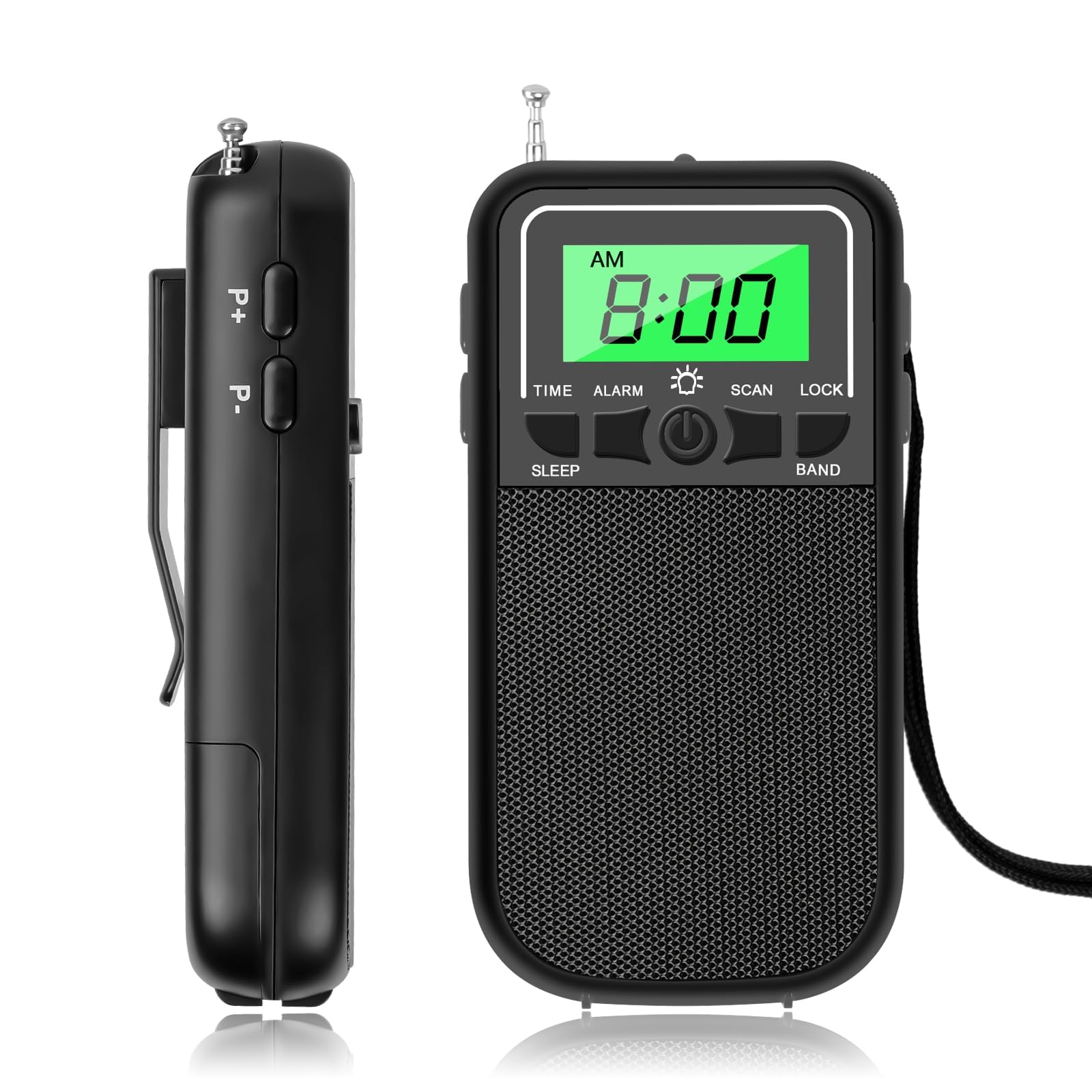رادیو قابل حمل AM FM، رادیو ترانزیستور با چراغ قوه LED و بلندگوی قوی، رادیوی کار با دو باتری AA برای دریافت برد بلند، رادیو جیبی اضطراری برای استفاده در داخل، خارج از منزل و شرایط اضطراری