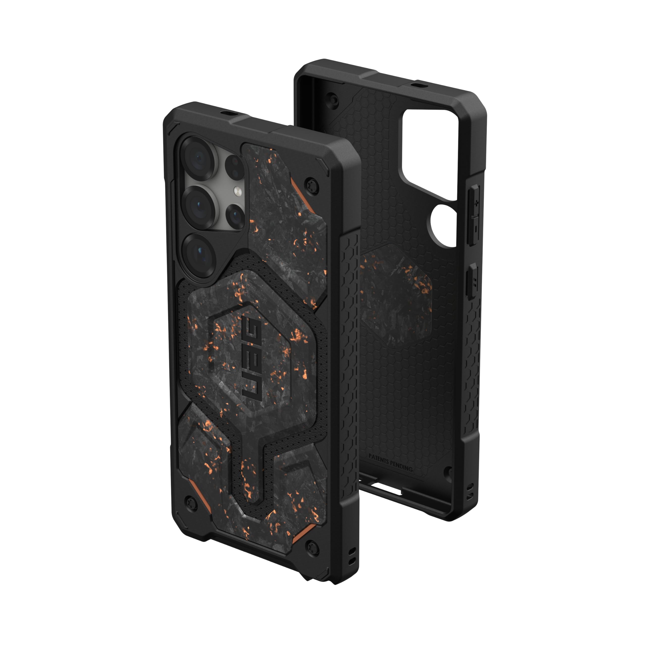 طراحی شده برای Samsung Galaxy S25 Ultra Case Monarch Pro [نسخه محدود] URBAN ARMOR GEAR UAG - محافظ حرفه ای و مقاوم با قابلیت شارژ مغناطیسی، جلد حفاظتی فوق العاده بافت کربن فورجه با مس Monarch Pro - کربن فورجه بافت شکلی با مس Monarch Pro