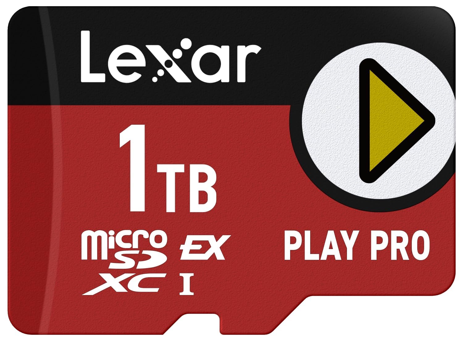 کارت حافظه Lexar 1TB Play PRO microSD Express، UHS-I، C10، U3، V30، Full HD، 4K، تا 900/600 مگابایت بر ثانیه، سازگار با Nintendo Switch 2، ASUS ROG Ally، Steam Deck، بازی‌ها (LMSXPS0001T-BNNNU)