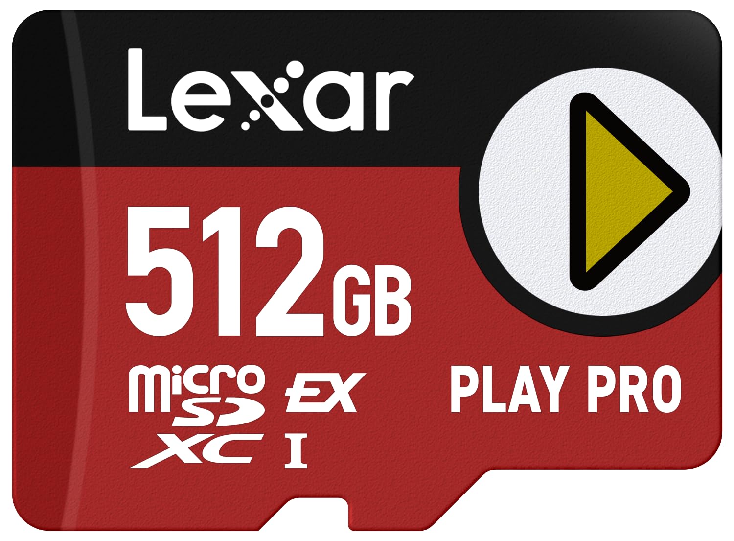 کارت حافظه Lexar 512GB Play PRO microSD Express، UHS-I، C10، U3، V30، Full HD، 4K، با سرعت خواندن و نوشتن تا 900/600 مگابایت بر ثانیه، سازگار با Nintendo-Switch 2، ASUS ROG Ally، Steam Deck، بازی‌های ویدیویی (LMSXPS0512G-BNNNU)