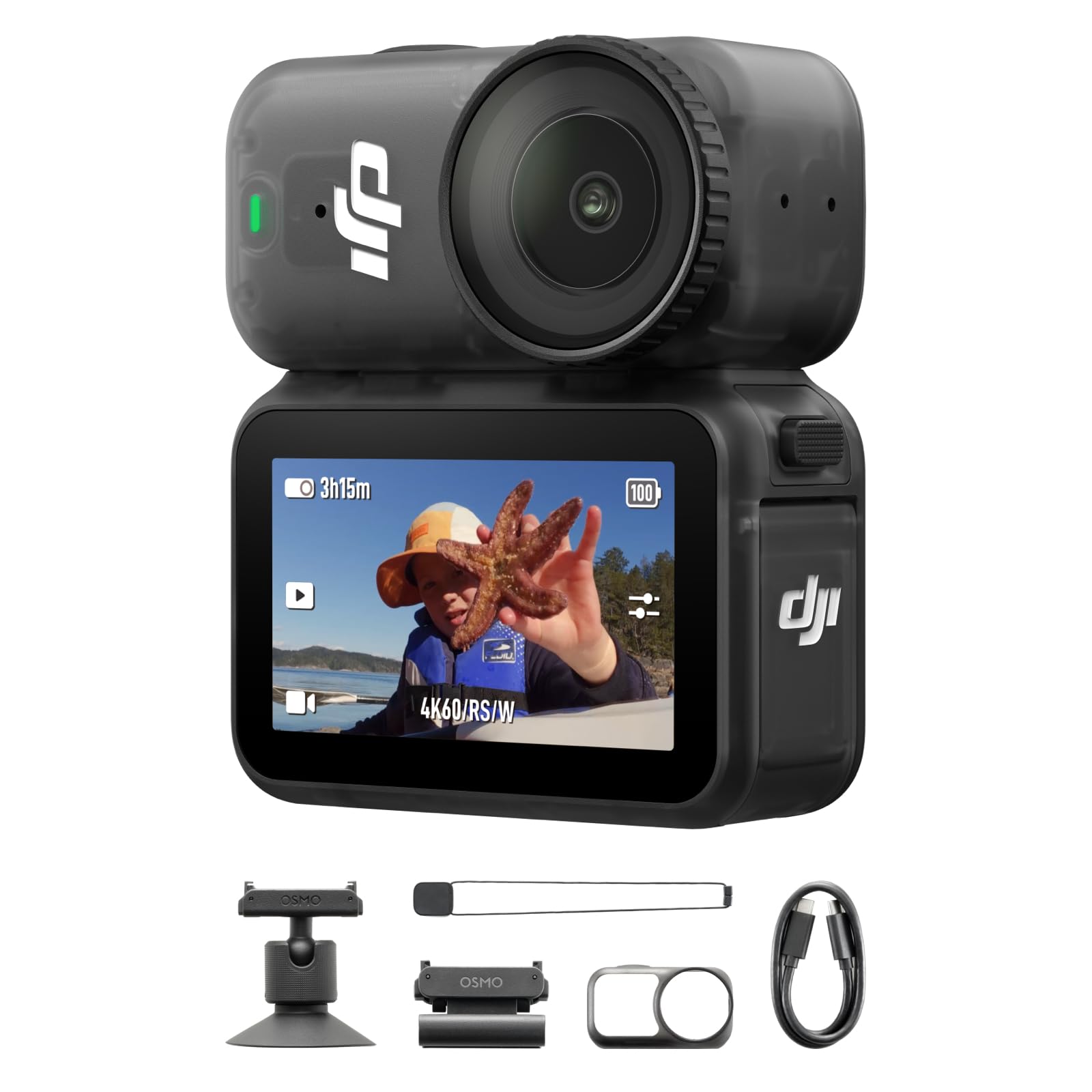 کامبو استاندارد DJI Osmo Nano (128GB)، دوربین ولاگینگ کوچک 4K/60fps با حسگر 1/1.3 اینچی، تصویربرداری با FOV 143 درجه، ضبط 200 دقیقه‌ای ویدیویی وسیع برای ورزش‌ها، ولاگینگ، نسخه امارات، گارانتی رسمی DJI Osmo NANO (128GB)