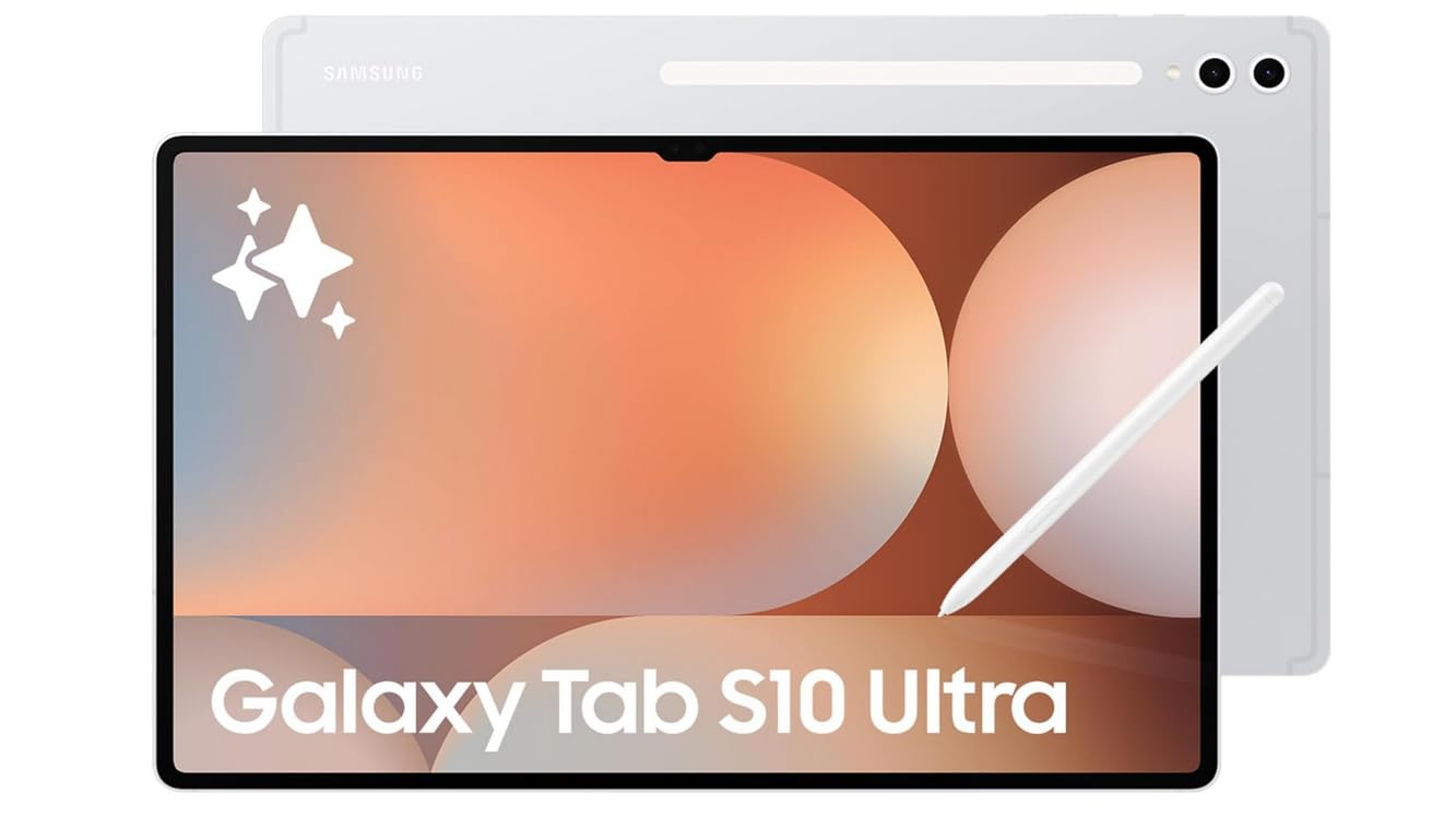 Samsung Galaxy Tab S10 Ultra، تبلت AI، تبلت اندروید، وای فای، ۱۲GB رم، ۲۵۶GB فضای ذخیره‌سازی، نمایشگر AMOLED، ضدانعکاس، مقاوم، قلم S پن همراه، پلاتینیوم نقره ای - نسخه بین‌المللی