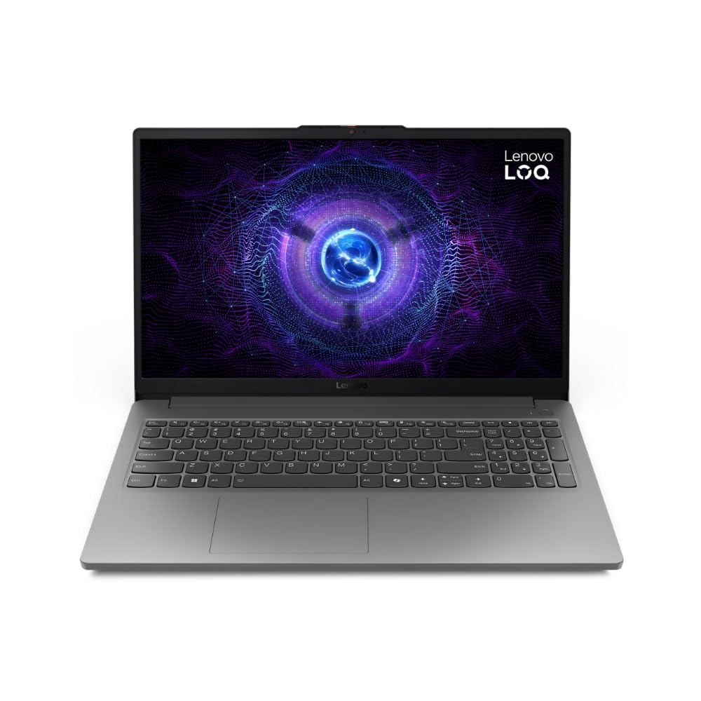 لپ تاپ بازی Lenovo LOQ 15IAX9E، صفحه نمایش 15.6 اینچی FHD با فرکانس تازه‌سازی 144 هرتز، پردازنده Intel Core i7-12650HX، 16 گیگابایت حافظه DDR5، 512 گیگابایت حافظه داخلی SSD، کارت گرافیک RTX 4050 با حافظه 6 گیگابایتی GDDR6، ویندوز 11 Home، صفحه کلید با نور پس زمینه انگلیسی-عربی، رنگ خاکستری لونا، گارانتی یک ساله Lenovo