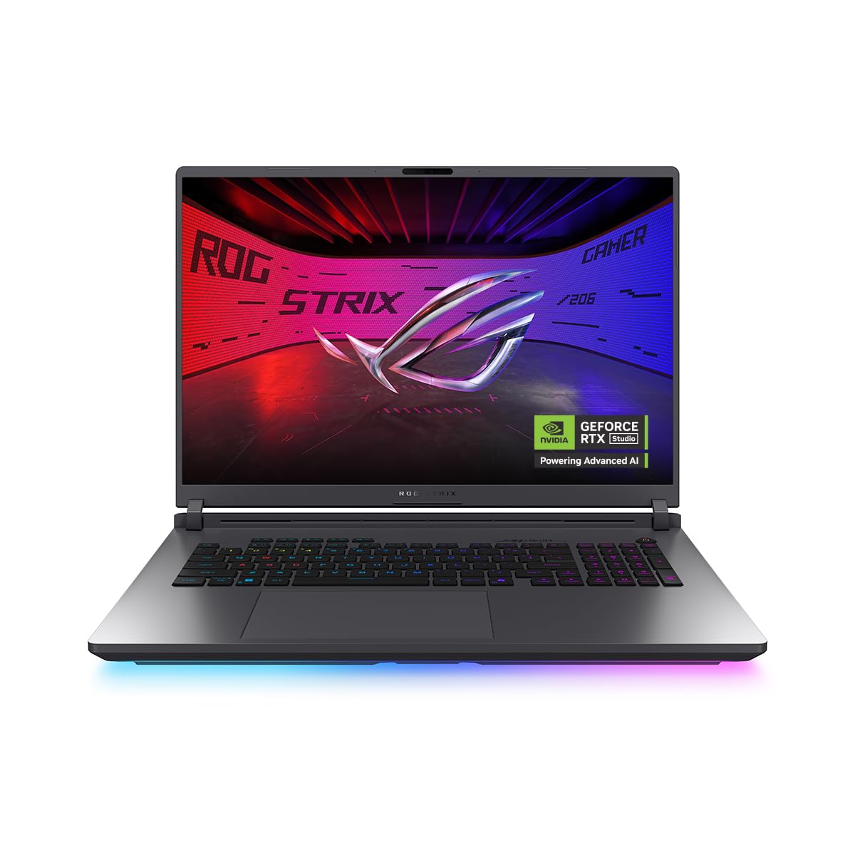 لپ تاپ بازی ایسوس ROG Strix G18 G815LW-S9033W، Intel CORE ULTRA 9 275HX/32GB/1TB PCIE G4 SSD/NVIDIA RTX5080/16GB GDDR7/ WIN11 HOME/18/صفحه کلید انگلیسی-عربی/خاکستری
