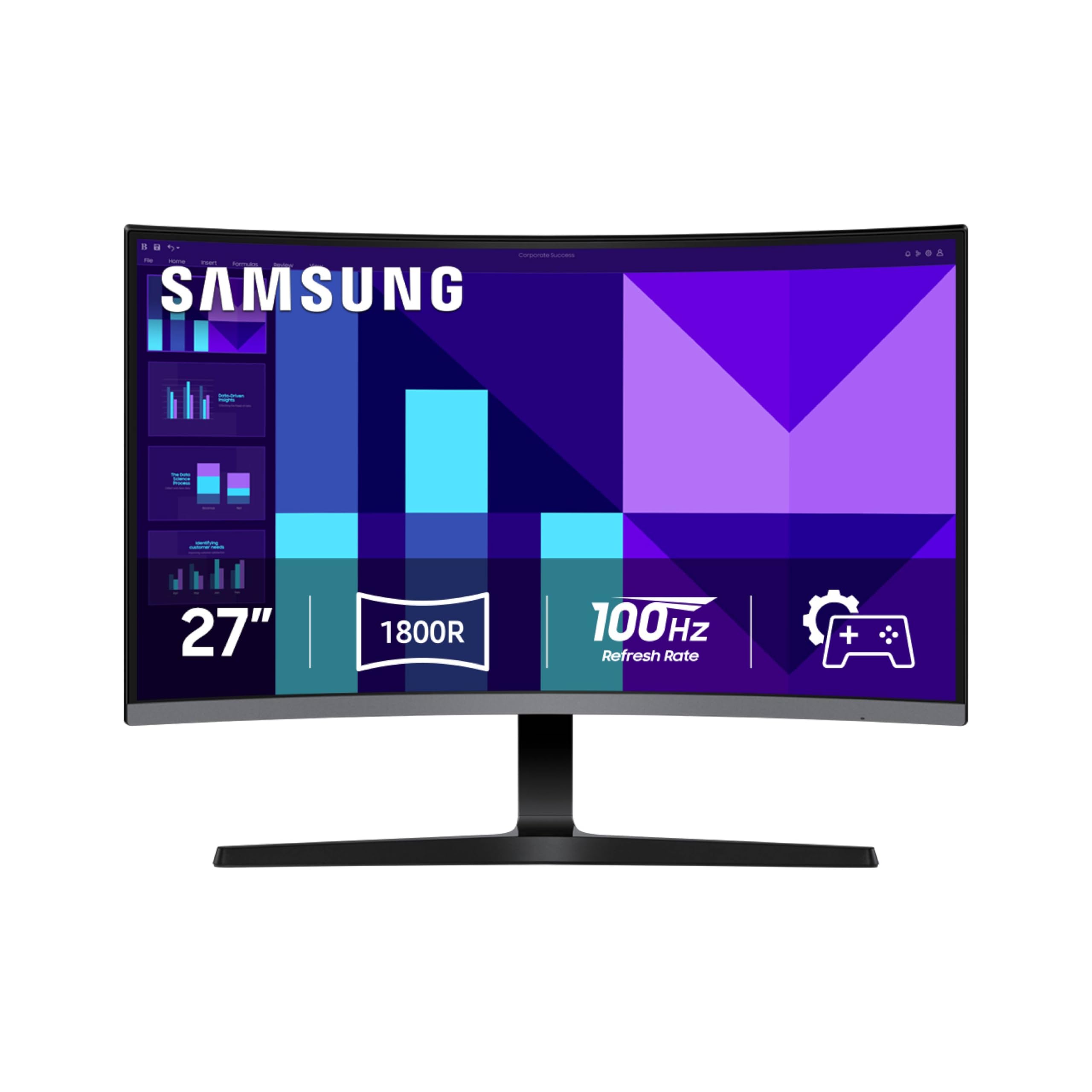 مانیتور منحنی 27 اینچی SAMSUNG S3 (S39GD) FHD 100Hz، حالت بازی، حالت صرفه جویی در نور، اتصال چندگانه با پورت HDMI، LS27D396GANXZA، 2025