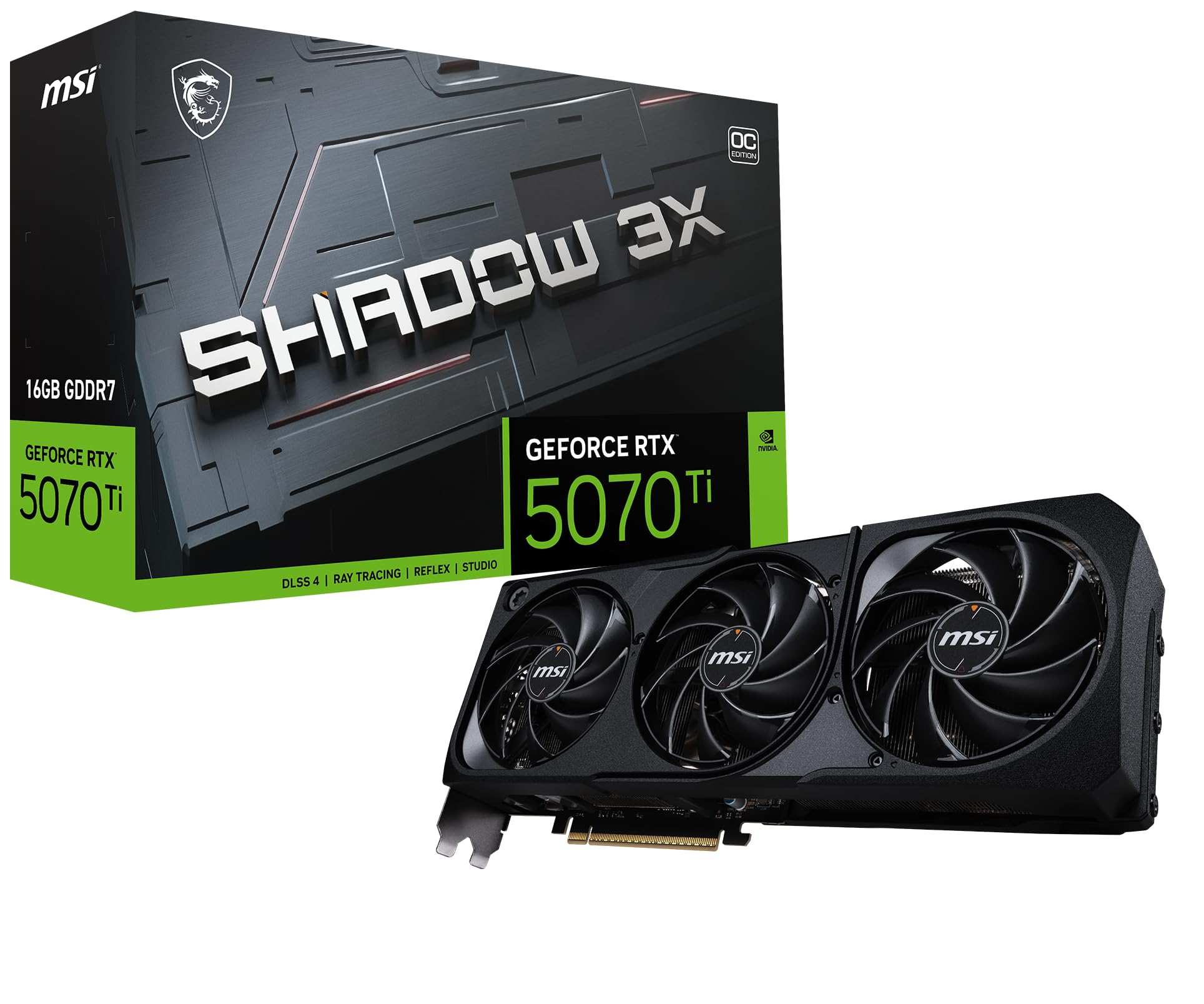 MSI GeForce RTX 5070 Ti 16G SHADOW 3X OC را ترجمه کنید.