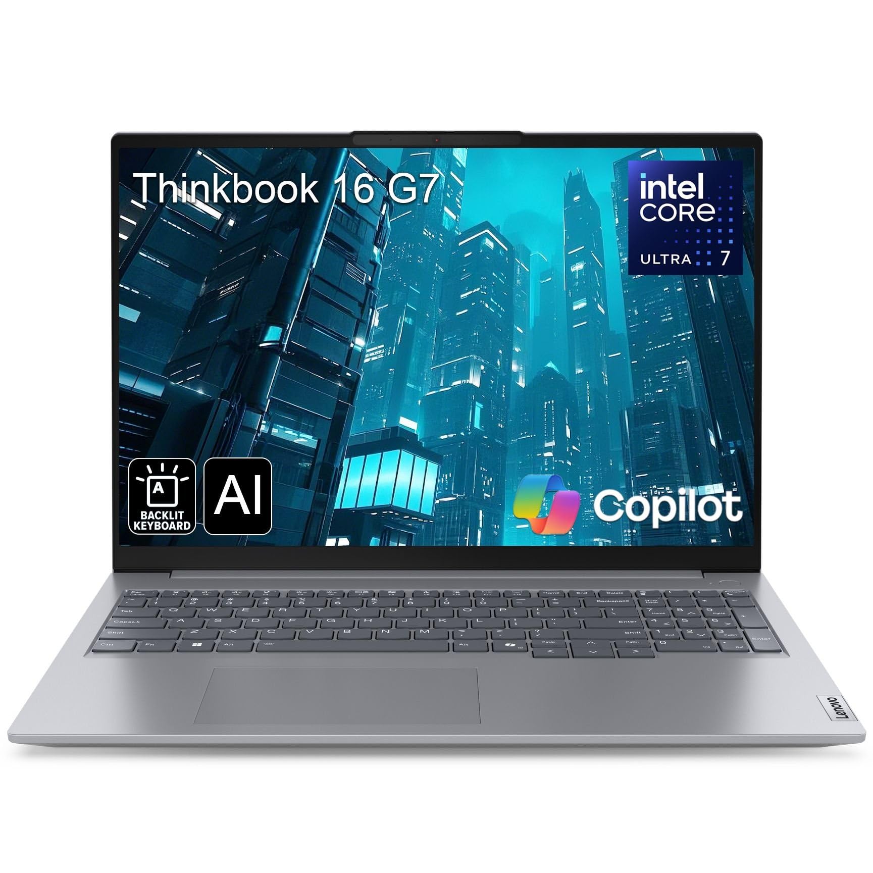 لپ تاپ تجاری لنوو ThinkBook 16 G7 16 اینچ FHD+، کامپیوتر لپ تاپ، اینتل 16 هسته ای Ultra 7 155H (مقاومت با i7-13705H)، گرافیک Arc، 64 گیگابایت رم DDR5، 2 ترابایت حافظه SSD PCIe، WiFi 6E، صفحه کلید نور پس زمینه، ویندوز 11 Pro، AZ-XUT