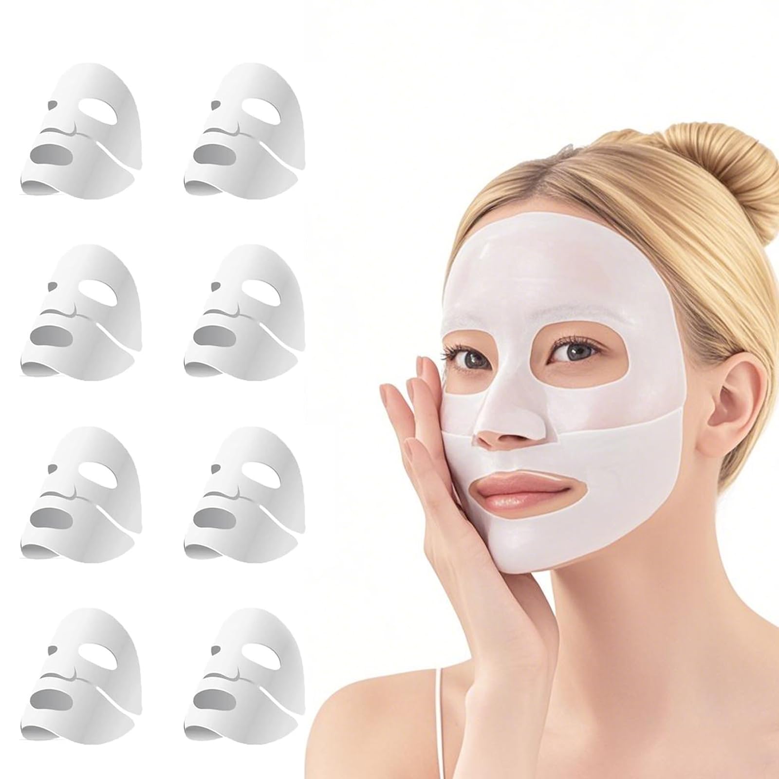 Bio-Collagen Real Deep Mask, Hydrating Overnight Hydrogel Mask, Elasticity Improvement, Pore Minimizing, For All Skin Types, Travel Essentials 34g (8 Pack)