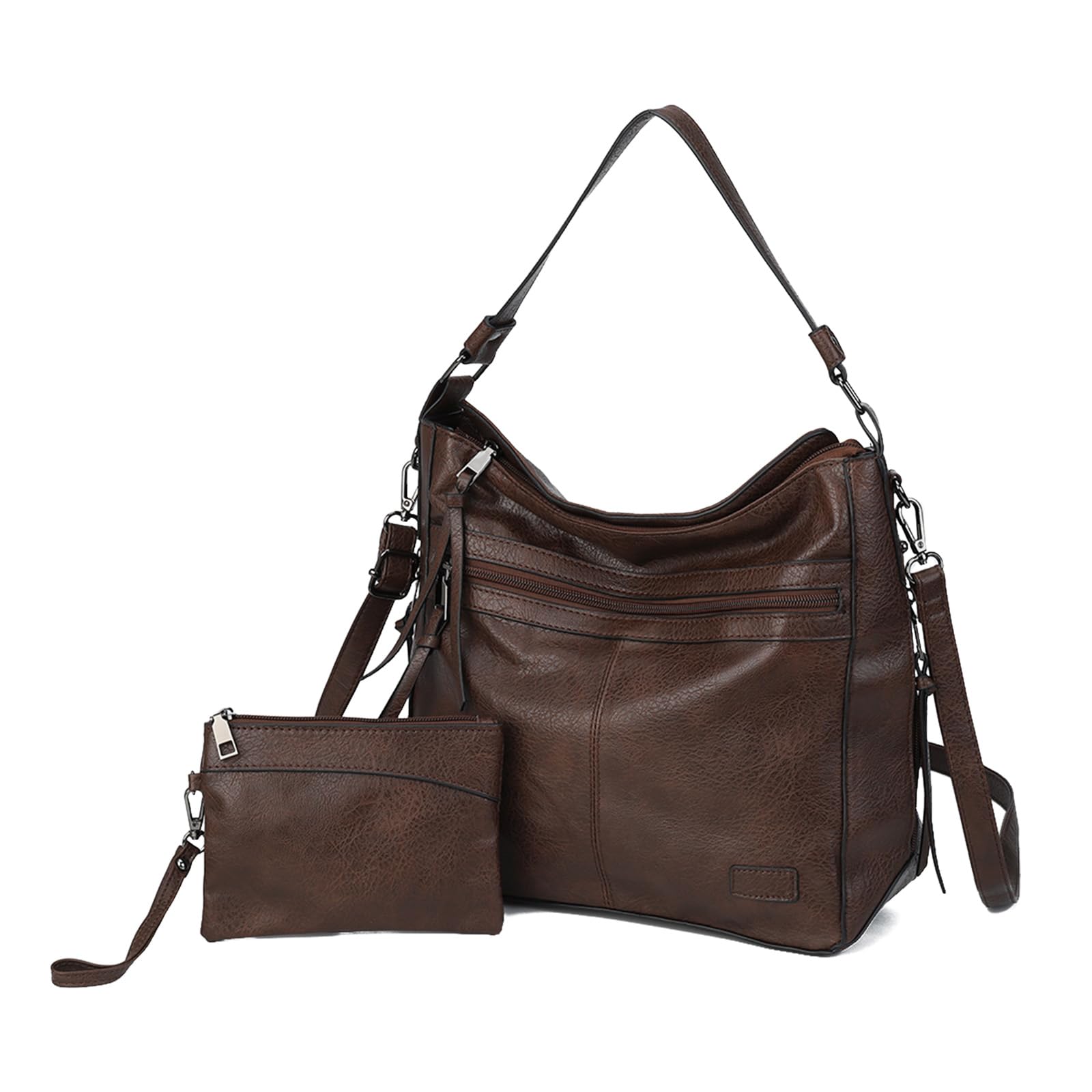 کیف دستی زنانه چرمی Gladdon مدل Shoulder Bag به همراه Hobo Bags قهوه‌ای