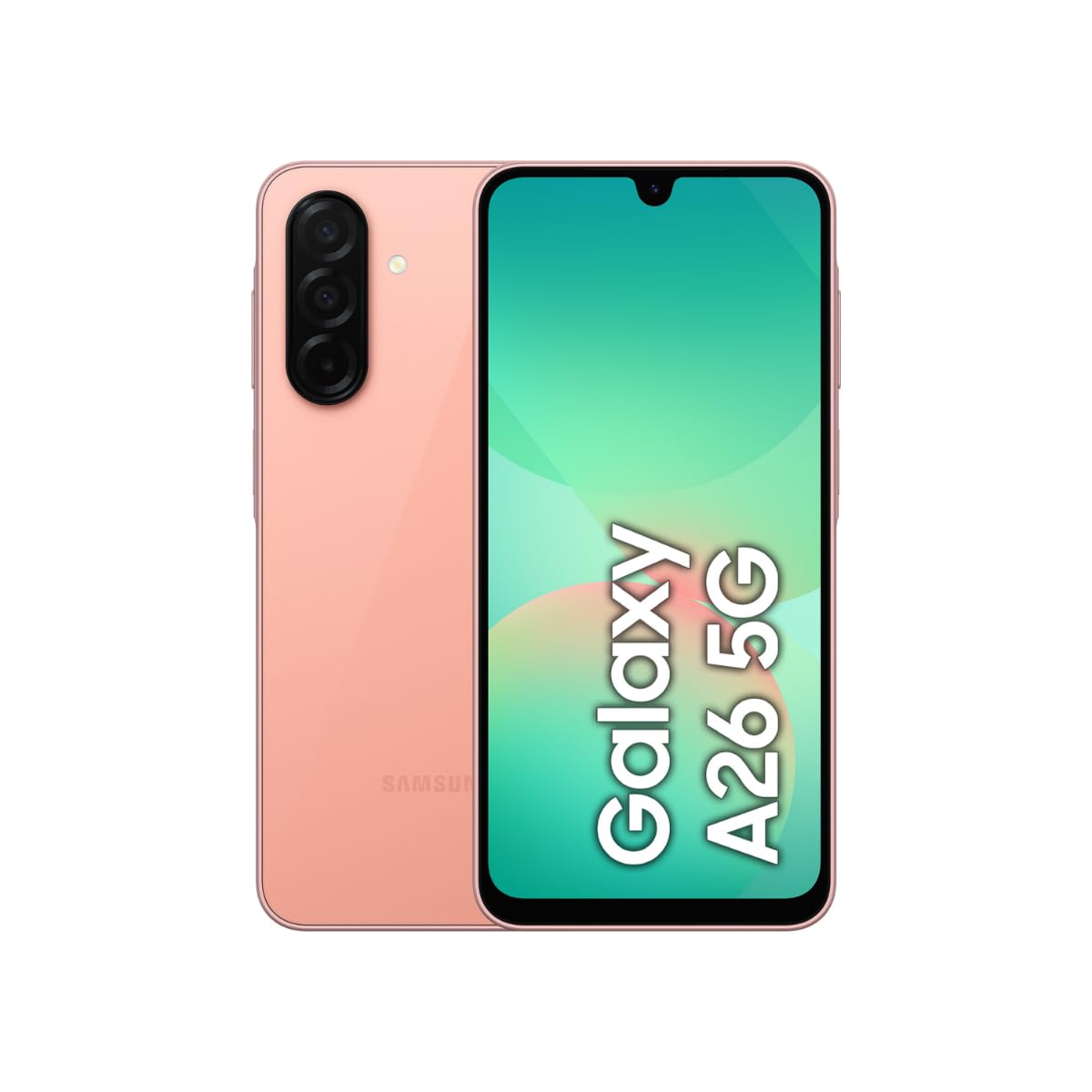 Samsung Galaxy A26 5G، Smartphone اندروید، حافظه 256GB، رم 8GB، صورتی هلو، دوربین 50 مگاپیکسل، نمایشگر بزرگ، عمر باتری بلند (نسخه UAE) رنگ صورتی هلو 256GB