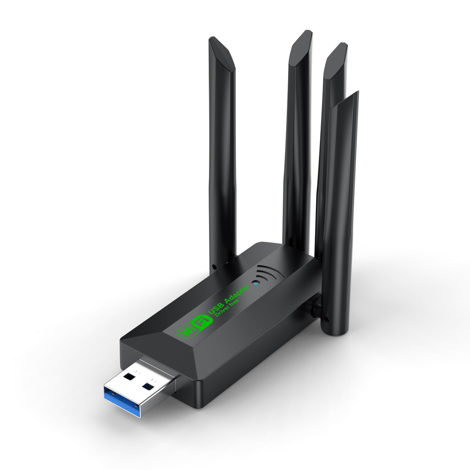 Wireless USB WiFi Adapter for PC, 1300Mbps 2.4GHz 5GHz High Gain Dual Band 4 Antenna, Wireless Adapter for Desktop Computer Network Adapters, Supports Windows11/10/8.1/8/7