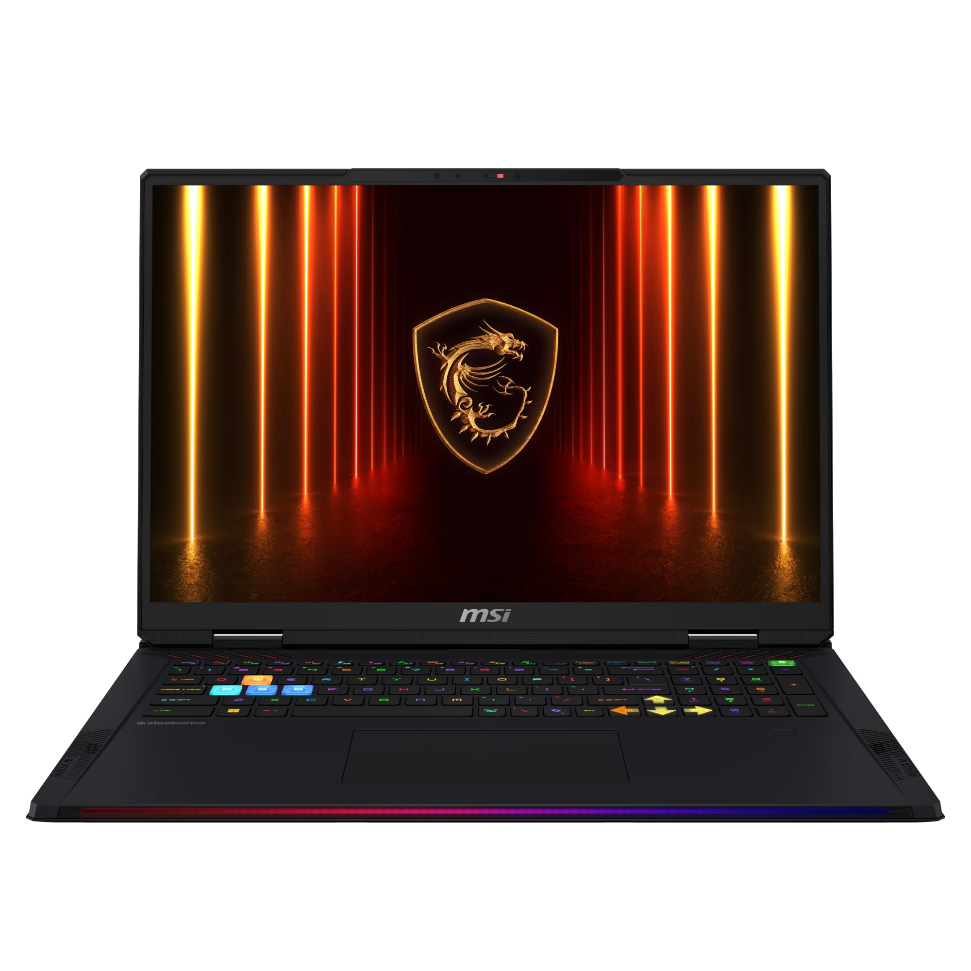 لپ تاپ بازی MSI Raider 18 HX AI A2XWJG، 18 اینچ UHD+ 120Hz، اینتل کور الترا 9 285HX، 64 گیگابایت رم، 2 ترابایت حافظه اس‌اس‌دی، کارت گرافیک لپ تاپ NVIDIA® GeForce RTX™ 5090 با حافظه GDDR7 24 گیگابایت، ویندوز 11، رنگ مشکی