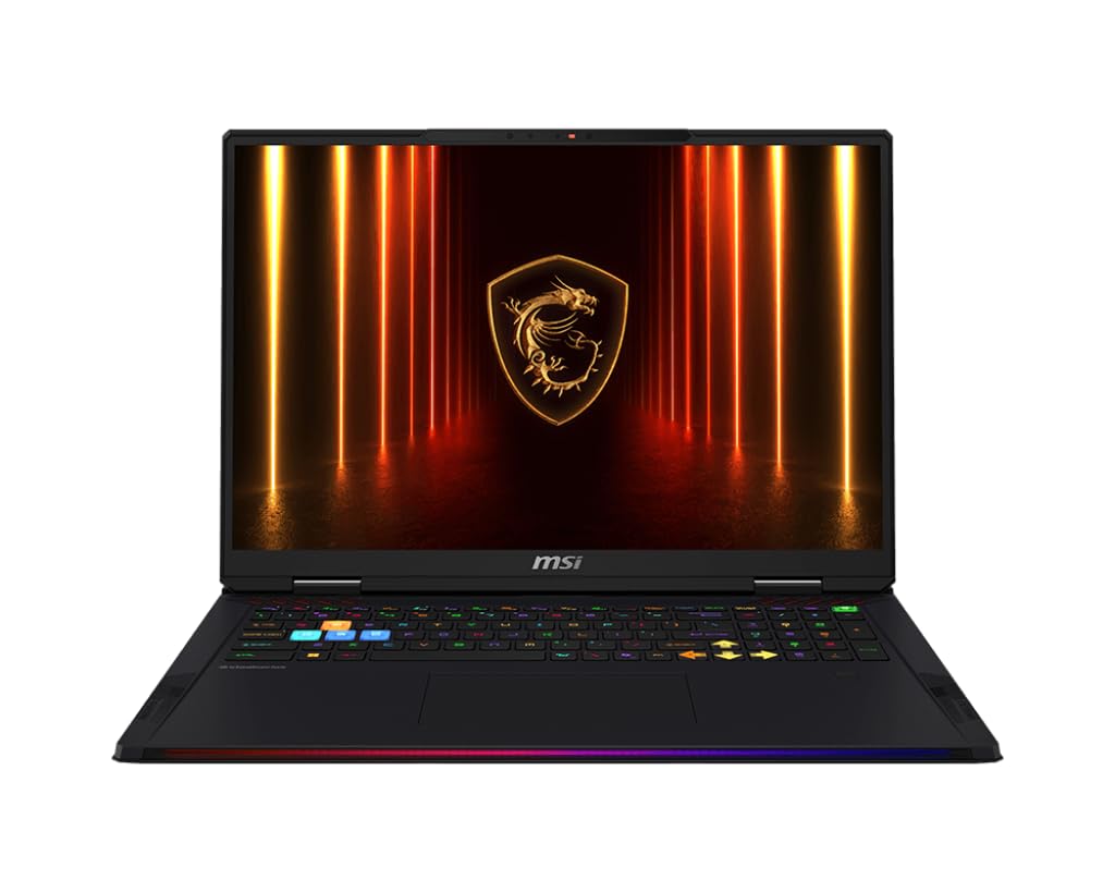 لپ تاپ گیمینگ MSI Raider A18 HX A9WIG با صفحه نمایش 18 اینچ UHD+ 120Hz، AMD Ryzen 9 9955HX3D، 64GB RAM، 2TB SSD، کارت گرافیک NVIDIA GeForce RTX 5080 برای لپ تاپ با حافظه GDDR7 16GB، ویندوز 11، رنگ مشکی