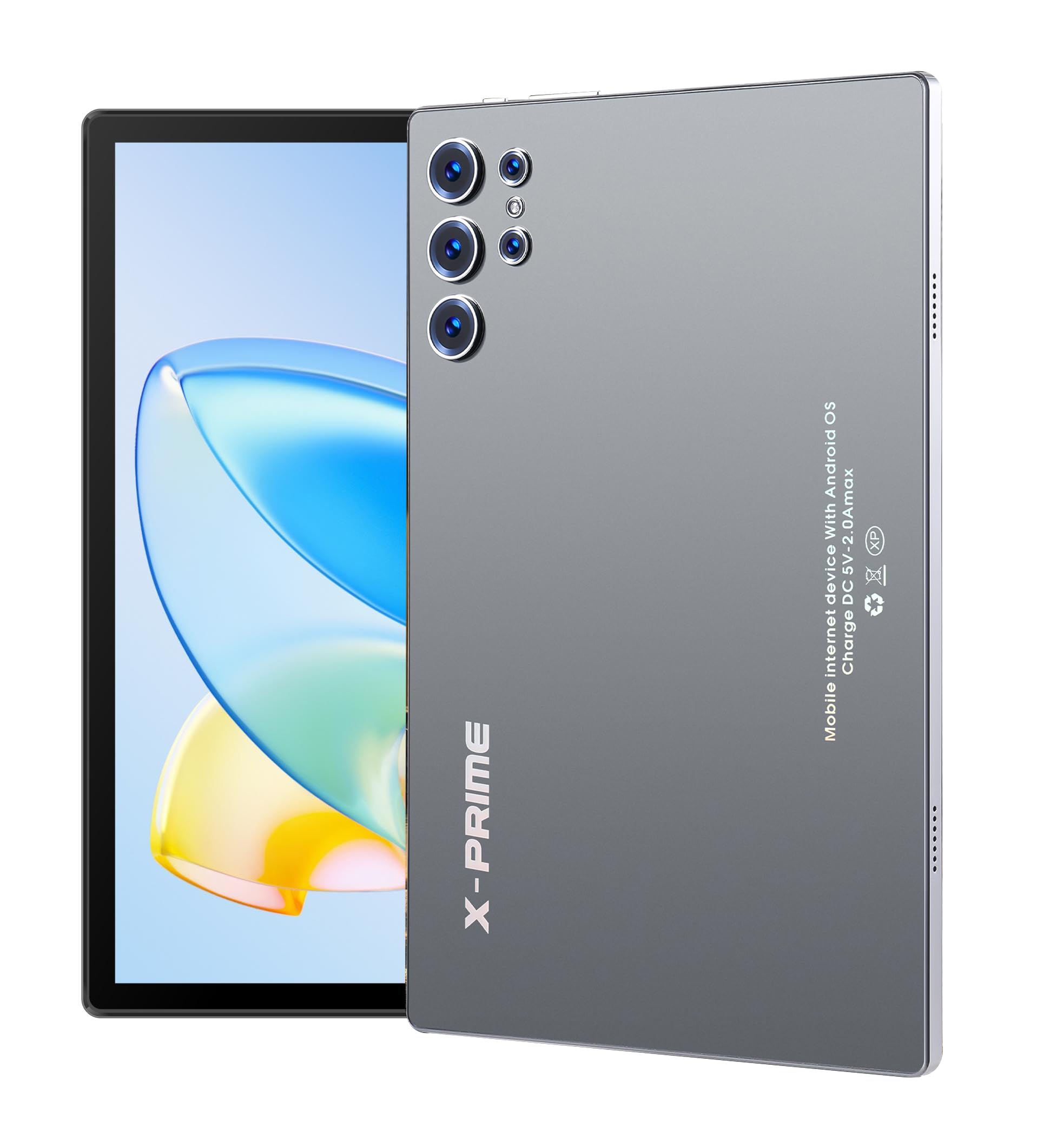 تبلت X-Prime S25 Ultra 10.1 اینچ اندروید 15 با کیبورد و موس | 5G + WiFi | نمایشگر HD+ AMOLED 3000x1440 | دو سیم کارت | دوربین دوگانه | Google Meet & Zoom (خاکستری)