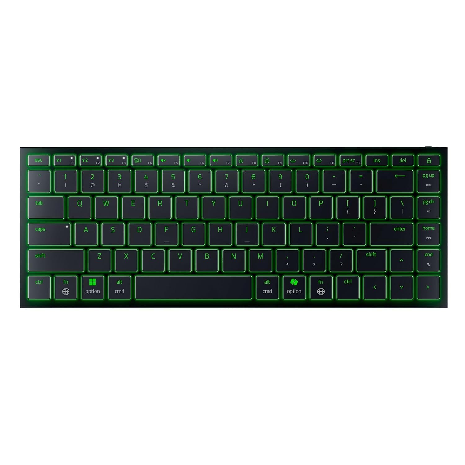 کیبورد بازی بی‌سیم قابل حمل Razer Joro: نازک، سبک، کوچک، چراغ‌های RGB Chroma، کلیدهای Low Profile، بلوتوث، عمر باتری طولانی، Snap Tap، برای لپ‌تاپ‌های PC و Mac، Steam Deck، اسمارت‌فون - مشکی