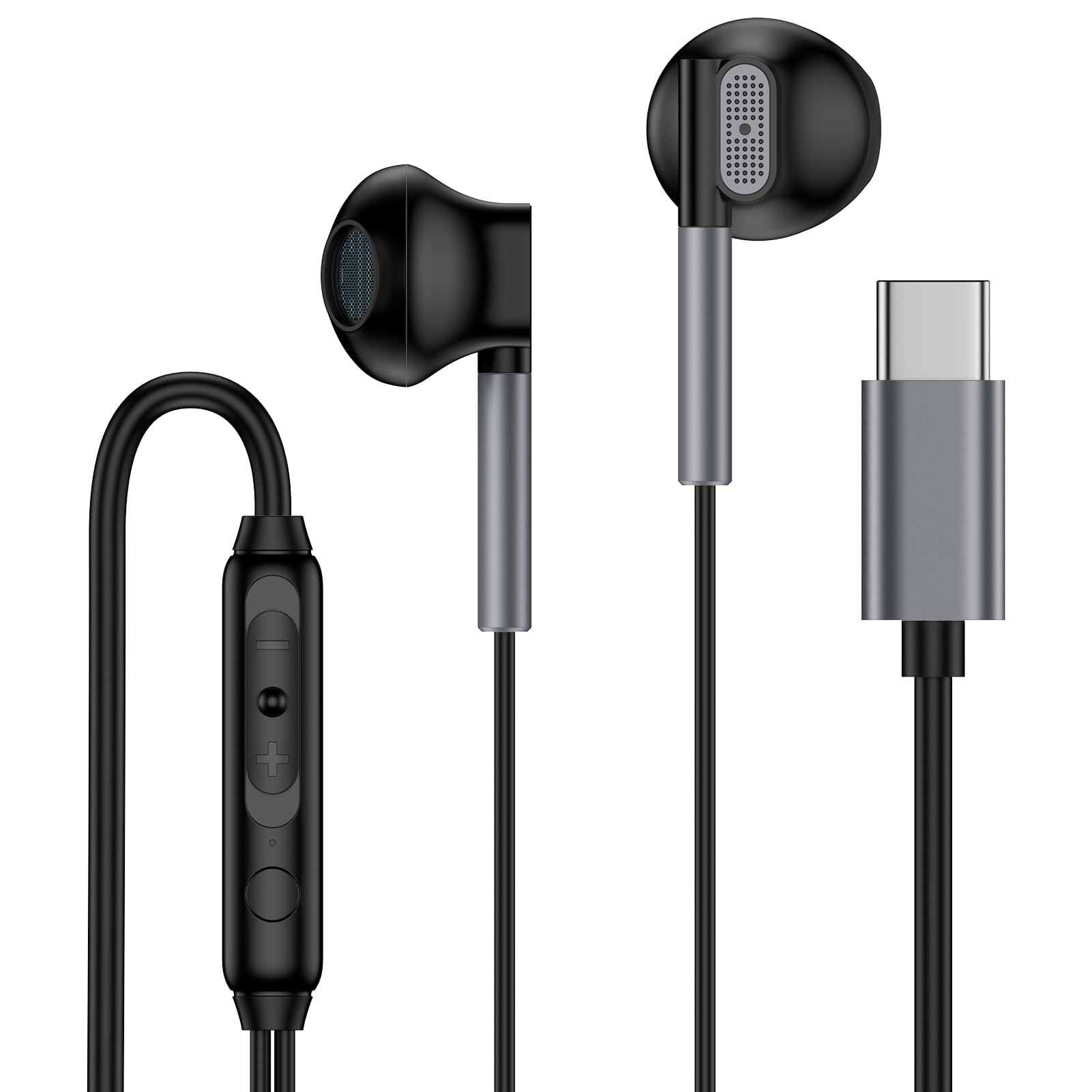 هدفون USB C برای گلکسی S25 S24 Ultra S22 S21 S20 A54 A53 هدفون USB C با میکروفون کنترل حجم گوشی هدفون سیمی USB Type C برای 16 15 Pro Max Plus