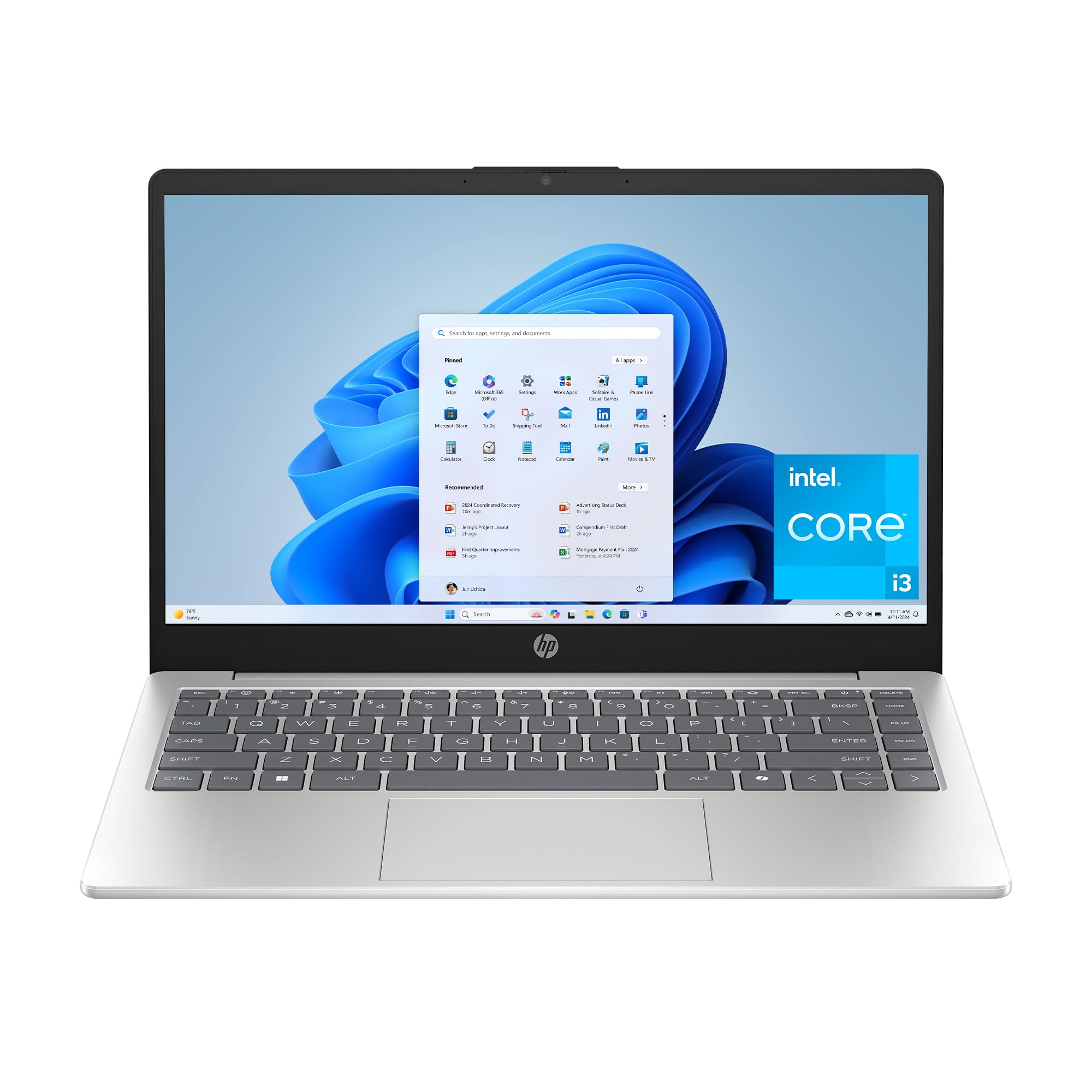 لپ تاپ اچ‌پی 14 -ep0299nr با صفحه نمایش LED HD 14 اینچ، Intel Core i3 - N305، 8 گیگابایت رم، 256 گیگابایت حافظه‌ی جامدSSD، گرافیک Intel UHD، ویندوز ۱۱ هوم، نقره‌ای طبیعی