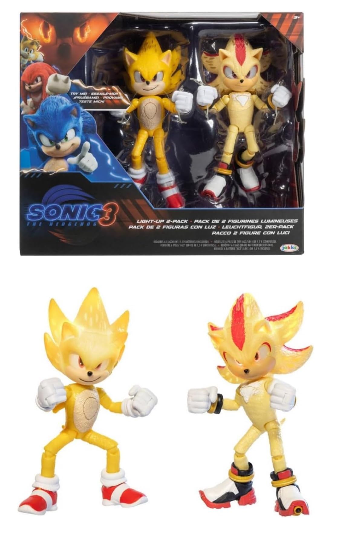 مجموعه انژکتور فعال مجسمه عملکردی سونیک سوپر و سوپر سایه خورشیدی سنیک د هگهاگ از JAKKS Pacific