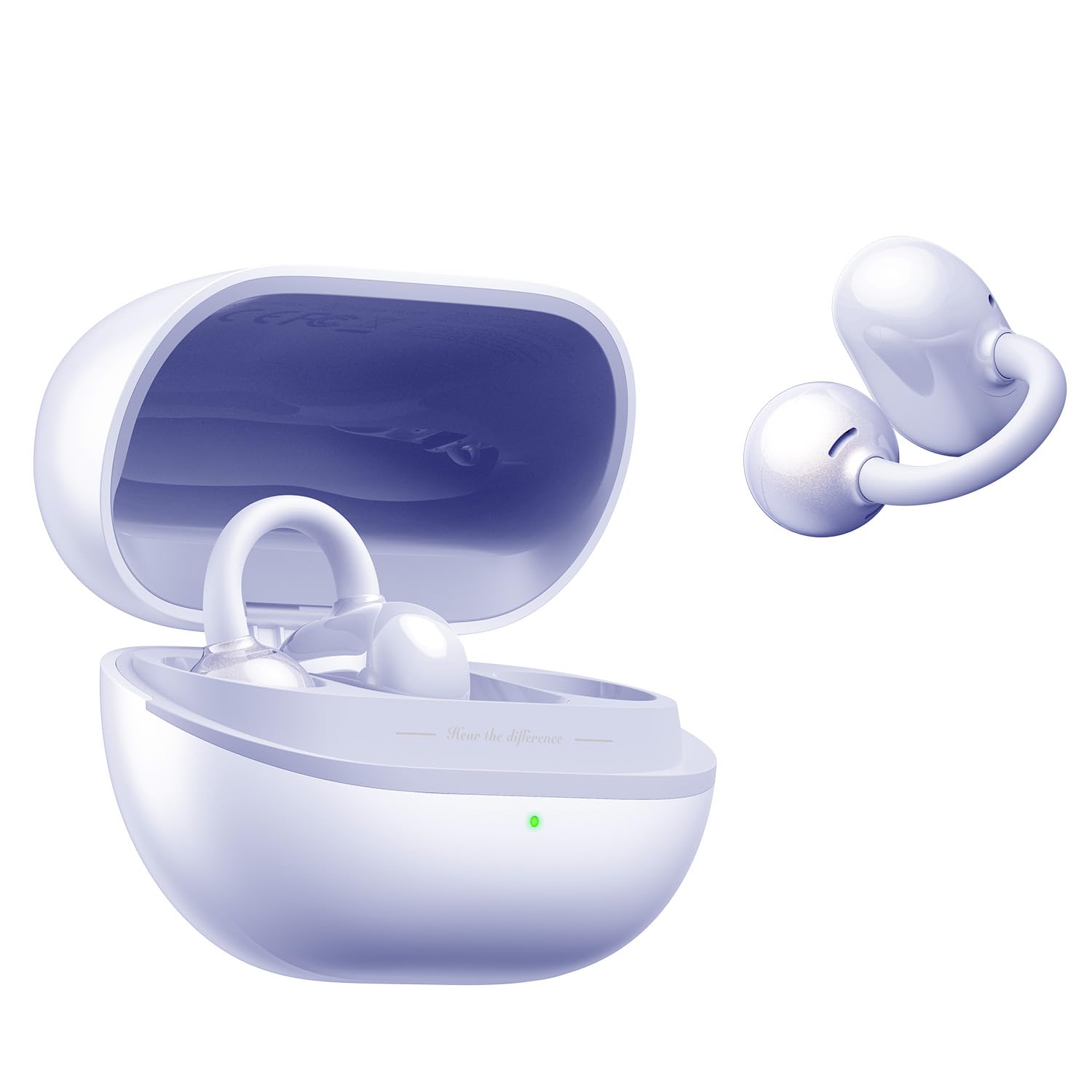 هدفون‌های باس دار با گوش‌بند SOUNDPEATS POP Clip Open Ear، بلوتوث 5.4، هدفون‌های Clip-On، سبک و راحت، کنترل صدا تماس هوشمند با قطع نویز، صدای فراگیر هدفون‌های بی‌سیم، 30 ساعت پخش، ای‌پی‌ایکس 5، کنترل اپلیکیشن بنفش