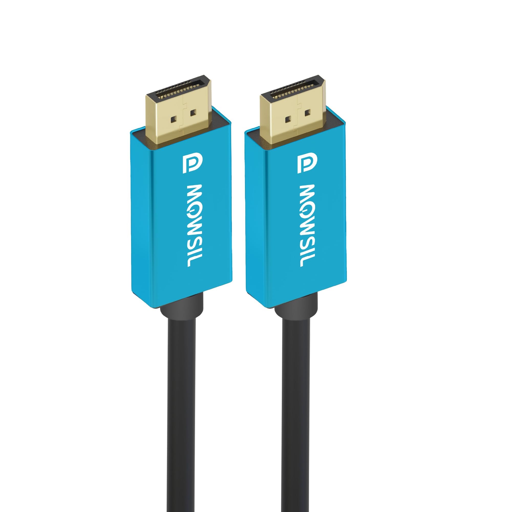 کابل DisplayPort MOWSIL 1M، 4K @ 60Hz / 2K @ 165Hz، کابل DP به DP 1.2، سرعت بالای 18Gbps، نایلون بافته، اتصال‌دهنده‌های آلومینیوم، برای کامپیوتر بازی، مانیتور، کارت گرافیک
