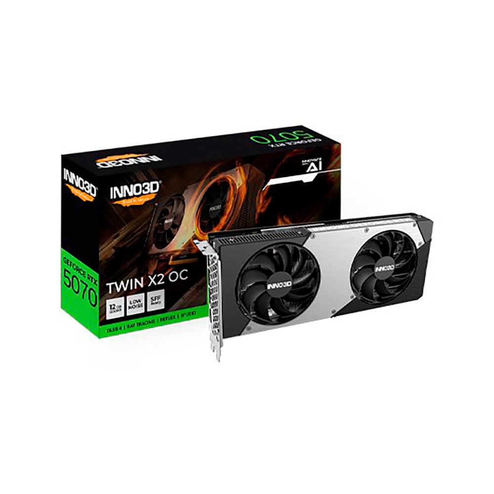 کارت گرافیک گیمینگ INNO3D GeForce RTX 5070 TWIN X2 OC ۱۲ گیگابایت GDDR7 پی‌سی‌آی اکسپرس نسل ۵