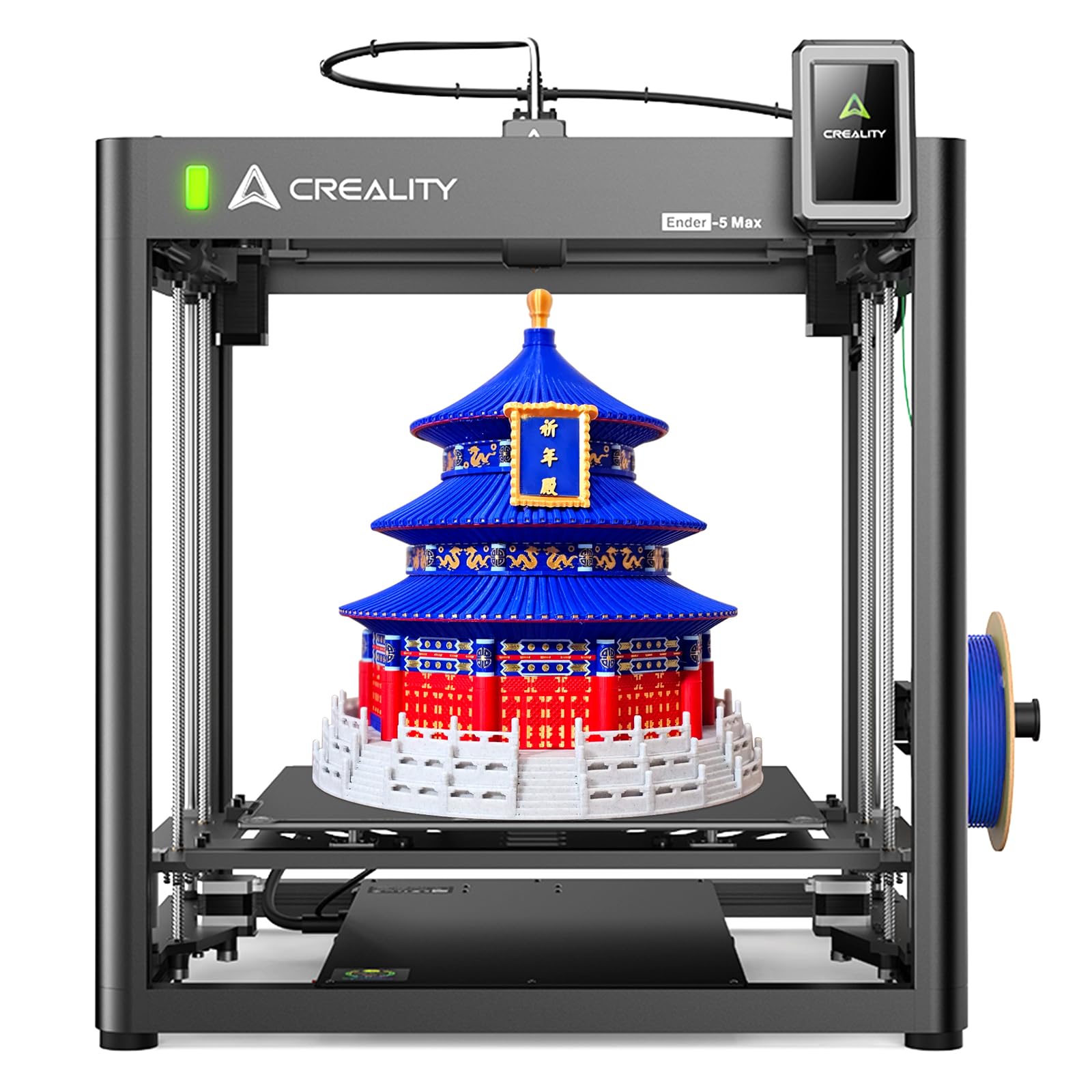 مترجم., پرینتر سه بعدی Creality Ender 5 Max، ماشین چاپ با سرعت بالای 700 میلی‌متر بر ثانیه، منطقه بزرگ ۴۰۰ در ۴۰۰، سطح‌بندی خودکار ۶۴ نقطه، ریل خطی