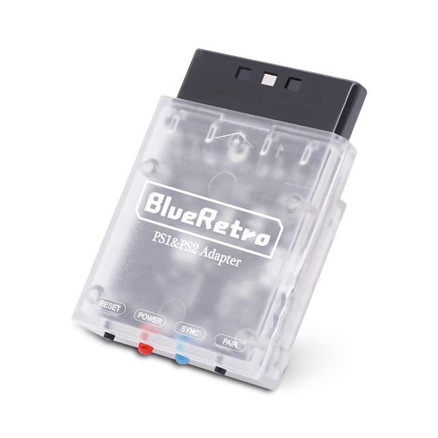 Electronics - Bitfunx Blueretro Multiplayer Bluetooth Wireless Controllers Adapters for PS2 PS1 SONYs Playstations 2 Game Consoles (translucent white)