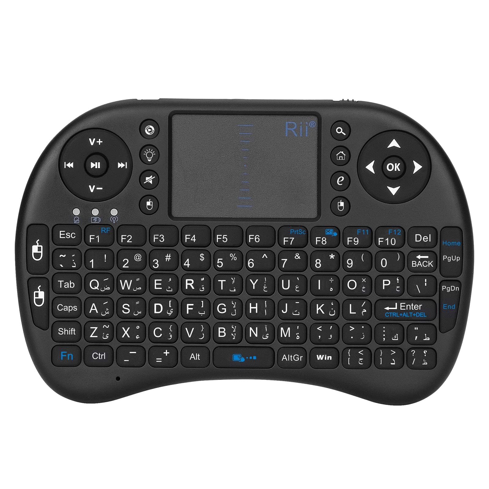 صفحه کلید بی‌سیم Haven DXB Mini، طرح QWERTY عربی، موس تاچ پد، مشکی