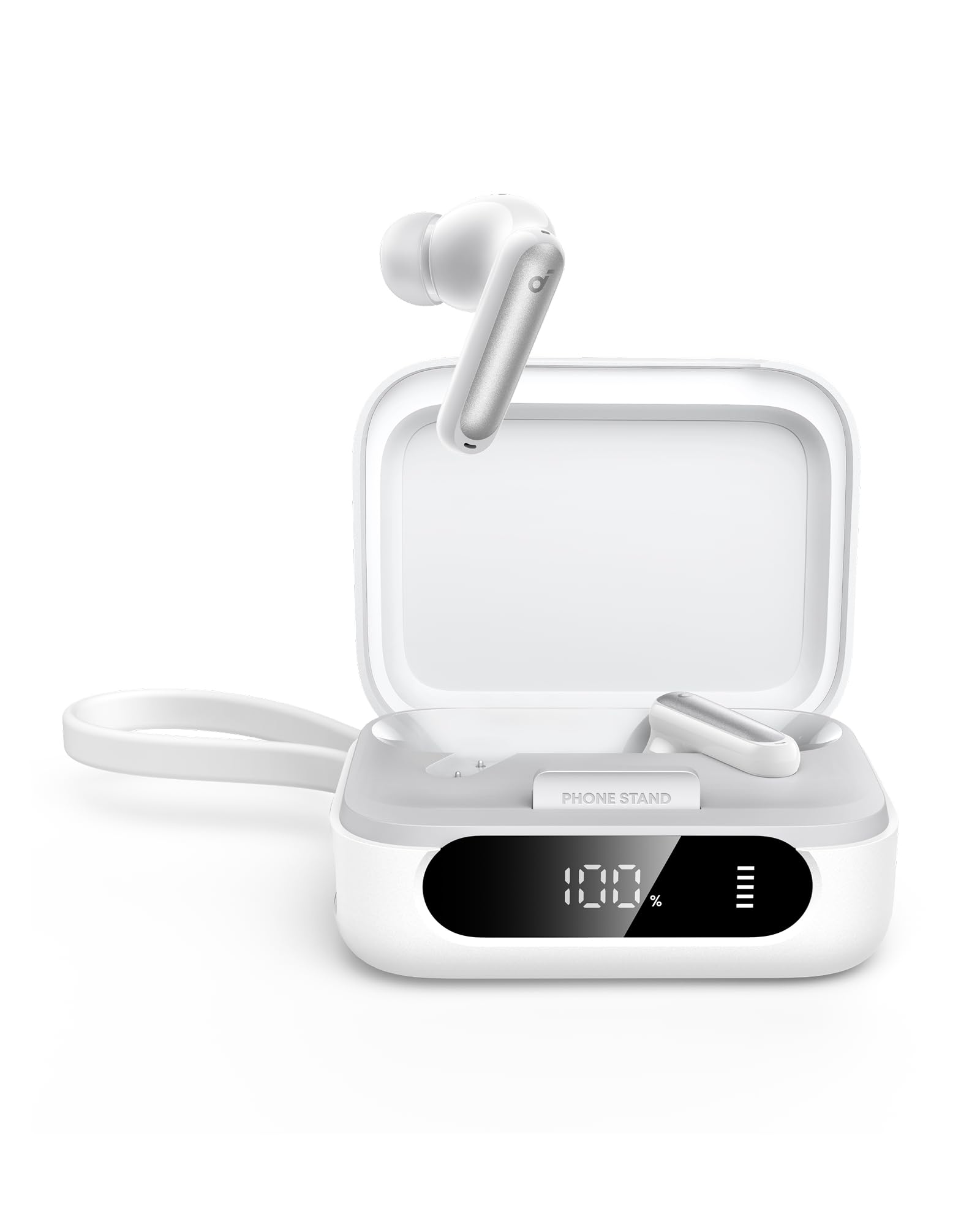 soundcore P41i by Anker Adaptive Noise Cancelling Earbuds with Portable Phone Charger (Built-in USB-C Cable), 192-h Playtime, Immersive Sound, 6-Mic AI Calls, IPX5 Wireless Earbuds, Bluetooth 5.3 White
