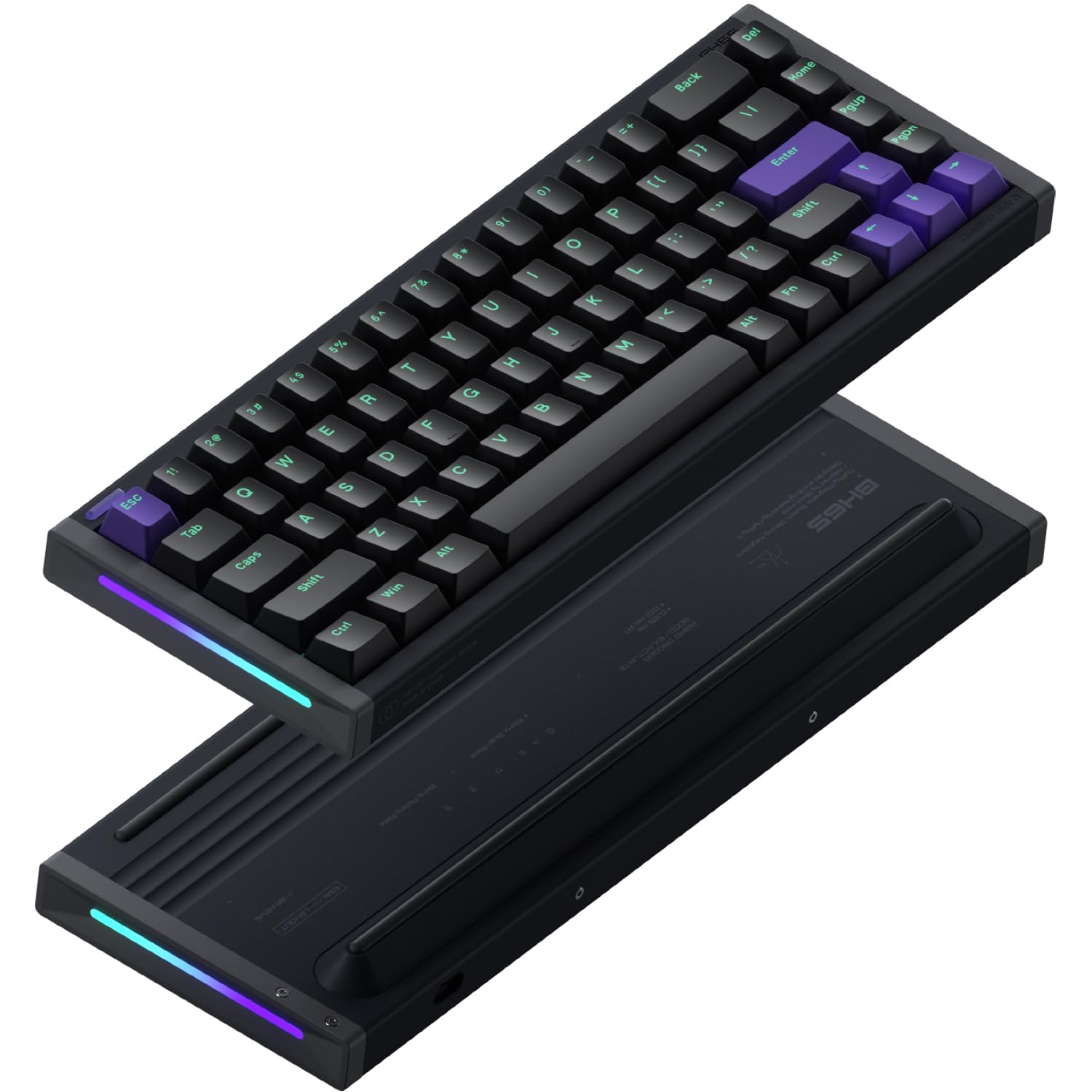 کیبورد گیمینگ مغناطیسی NuPhyX BH65 All-Aluminum، 65% 68 کلید RGB Rapid Trigger با سنسور هال افکت سفارشی سازی شده، کیپ‌کاپ‌های PBT، نقطه‌ی فشار قابل تنظیم، نرخ نمونه‌برداری 8K Hz -Magnetic Jade Pro