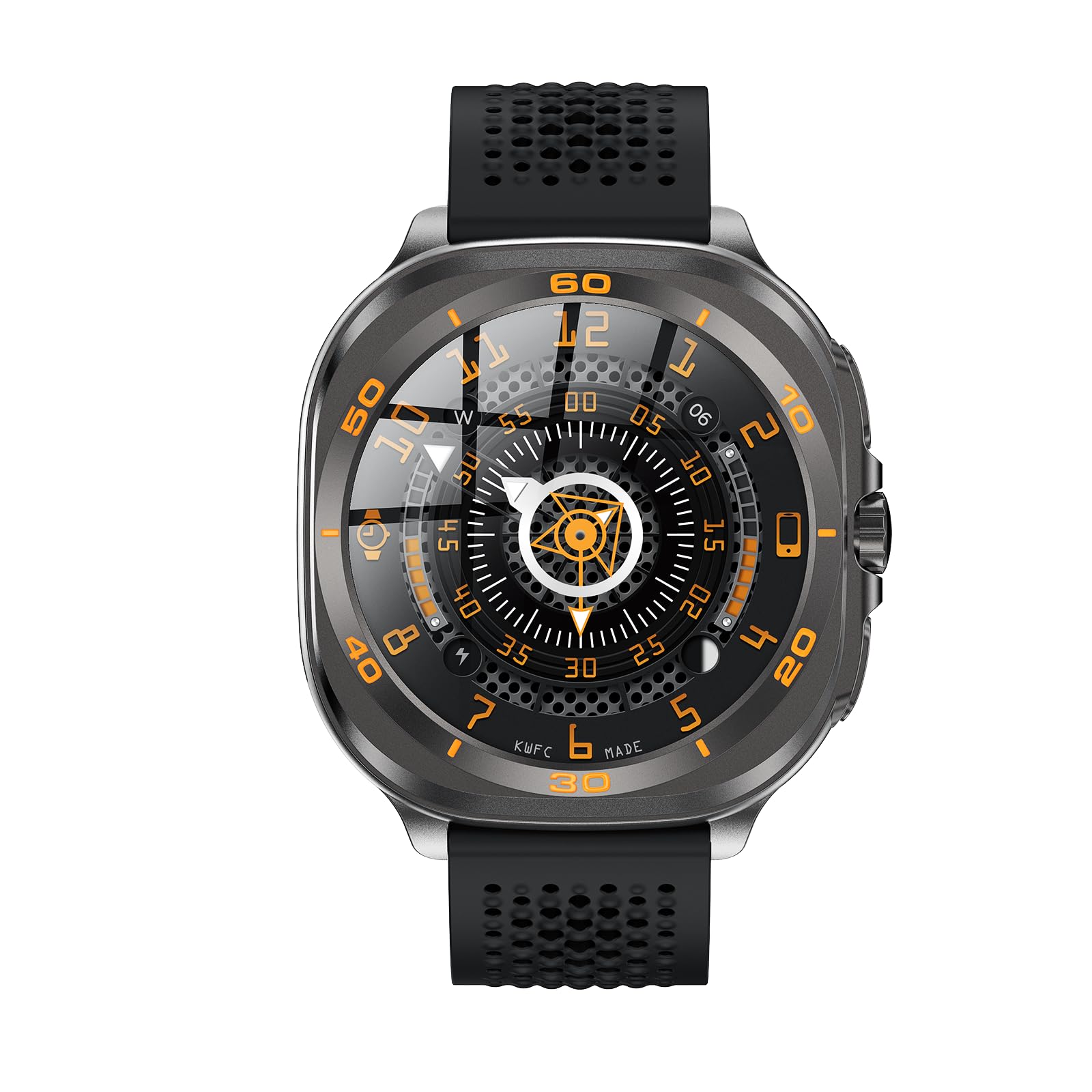 ساعت هوشمند Swiss Military DOM7 با صفحه نمایش AMOLED 1.43 اینچ، قابلیت تماس بلوتوث،  چند زبانه، پیگیری سلامت و ورزش، شارژ بی‌سیم، باتری 7 روزه، با IP67، سازگار با iOS/Android، قاب گان متال و بند سیاه