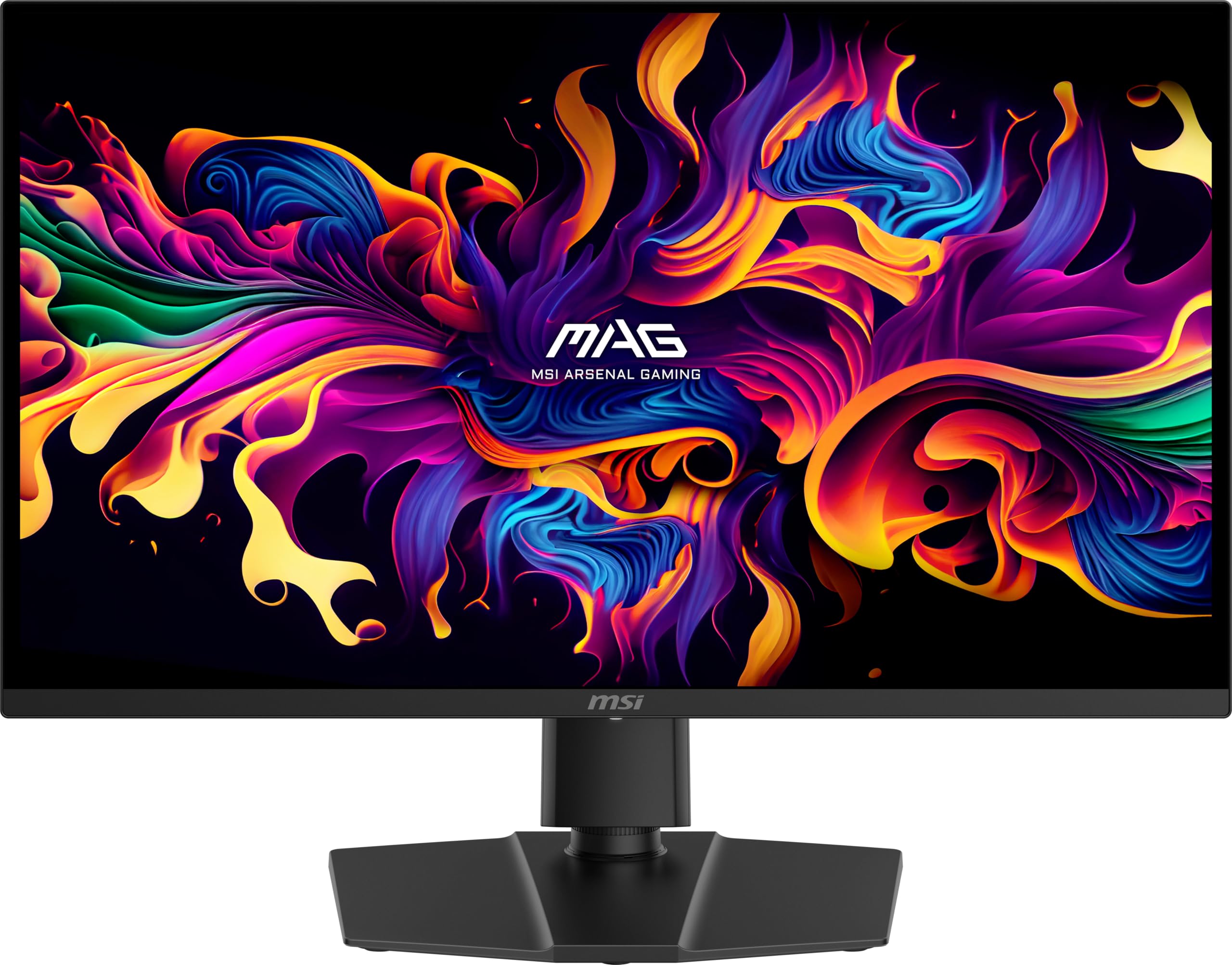 صفحه نمایش بازی MSI MAG 273QP QD-OLED X24 27 اینچ 2560x1440 (QHD)، 240Hz، Adaptive-Sync، HDMI، DisplayPort، قابل نصب بر روی VESA، تیلت، قابل تنظیم ارتفاع، بلندگو، 0.03ms، مشکی