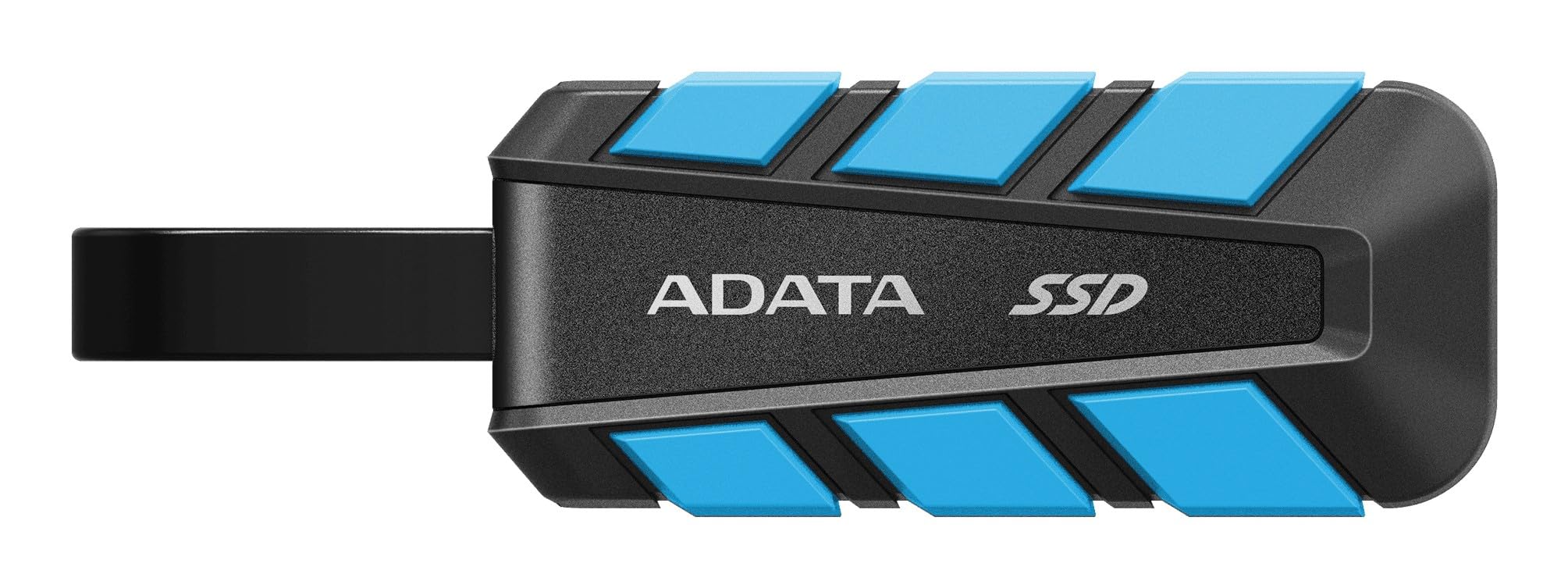 اس اس دی اکسترنال 1 ترابایت ای دیتا SC740 با پورت USB3.2 نسل دو رنگ سیاه/آبی آنتی شوک و ضربه‌ی برنده است