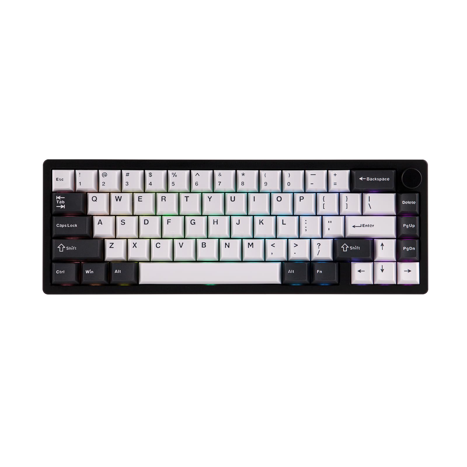 کیبورد مکانیکال بی‌سیم اپومیکر Galaxy65 با پشتیبانی از QMK/VIA، با بدنه آلومینیوم آندایز شده با سوییچ‌های قابل تعویض و پیش‌لوبری شده، نورپردازی RGB، دکمه‌ی چرخشی، اتصال 2.4 گیگاهرتزی/بلوتوث/تایپ-سی (مشکی)